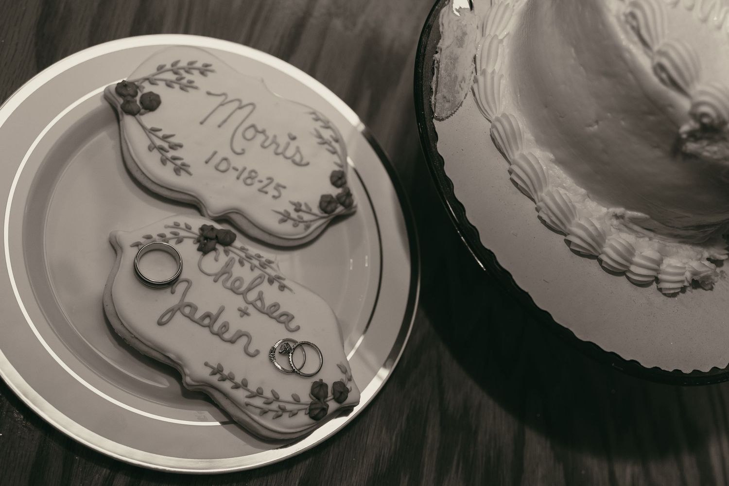 Cookie detail ring photo at reception in Cleveland Ohio by Gypsy Lens Photography. Moody, vintage, documentary wedding photography.