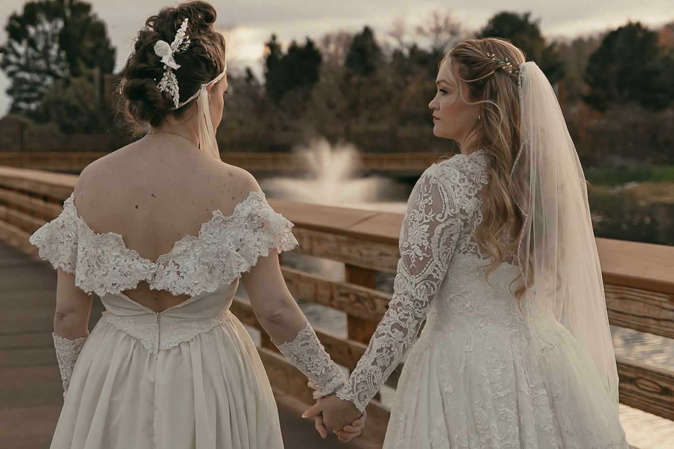 Cinematic sunset bridal portraits at wedding in Lake County Ohio by Gypsy Lens Photography. Moody, vintage, documentary wedding photography.