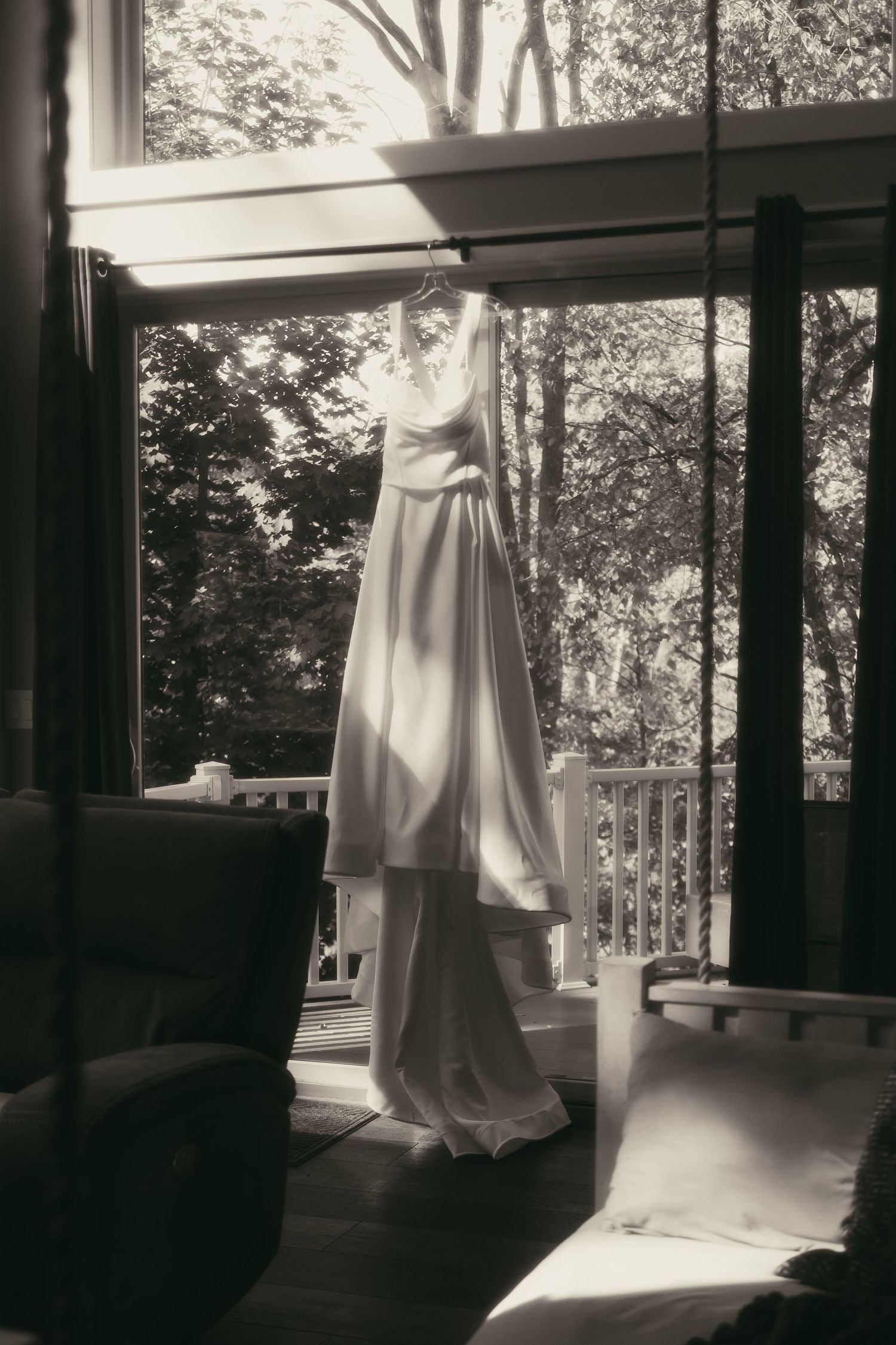 Detail dress image in Cleveland Ohio by Gypsy Lens Photography, a documentary wedding storyteller, black and white detail shot
