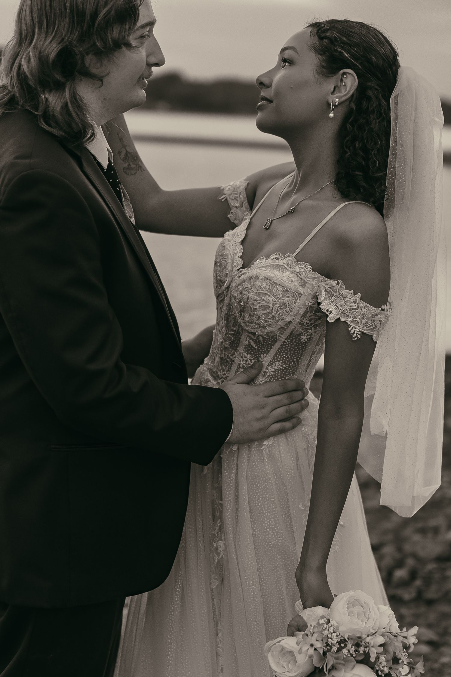 Scenic cinematic wedding bridal portraits in Cleveland Ohio by Gypsy Lens Photography. Moody, vintage, documentary wedding photographer.