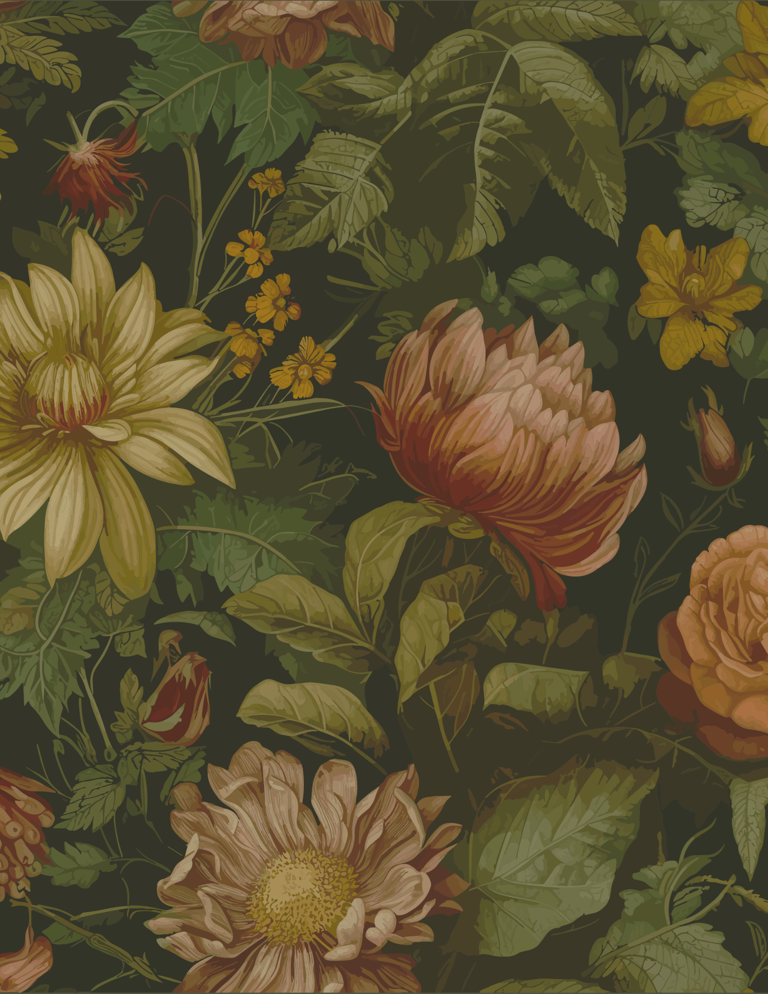 Vintage floral wallpaper pattern Gypsy Lens Photography Jefferson Ohio. Moody, Vintage, Intimate, Nostalgic, Documentary wedding photography