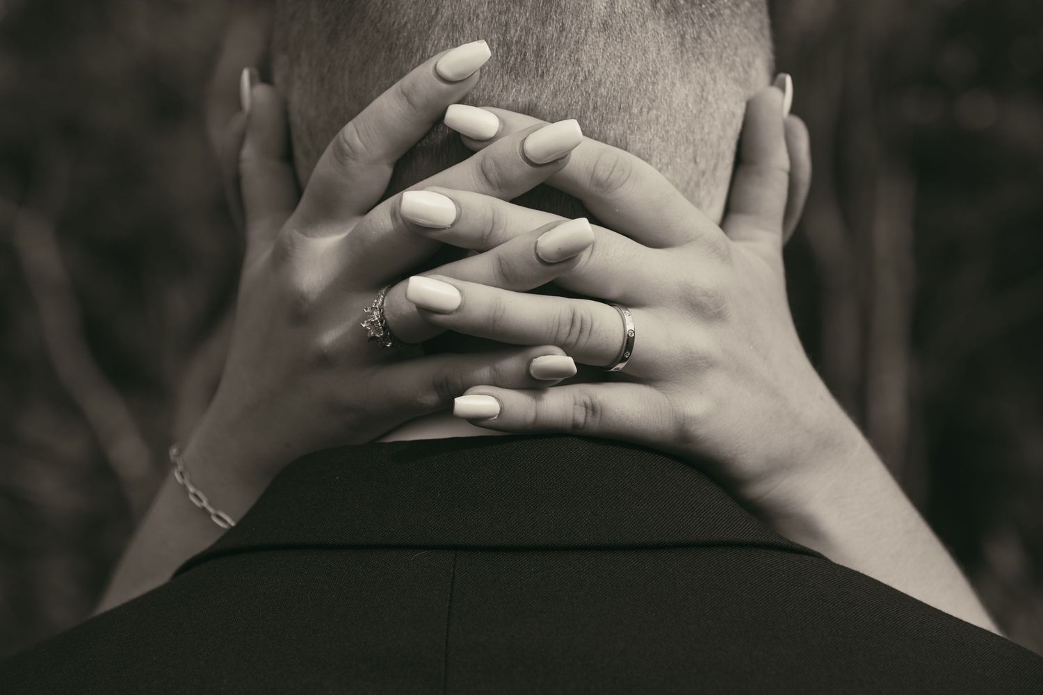 Close-up hands with wedding rings during bridal portraits in Cleveland Ohio by Gypsy Lens Photography, documentary wedding photographer