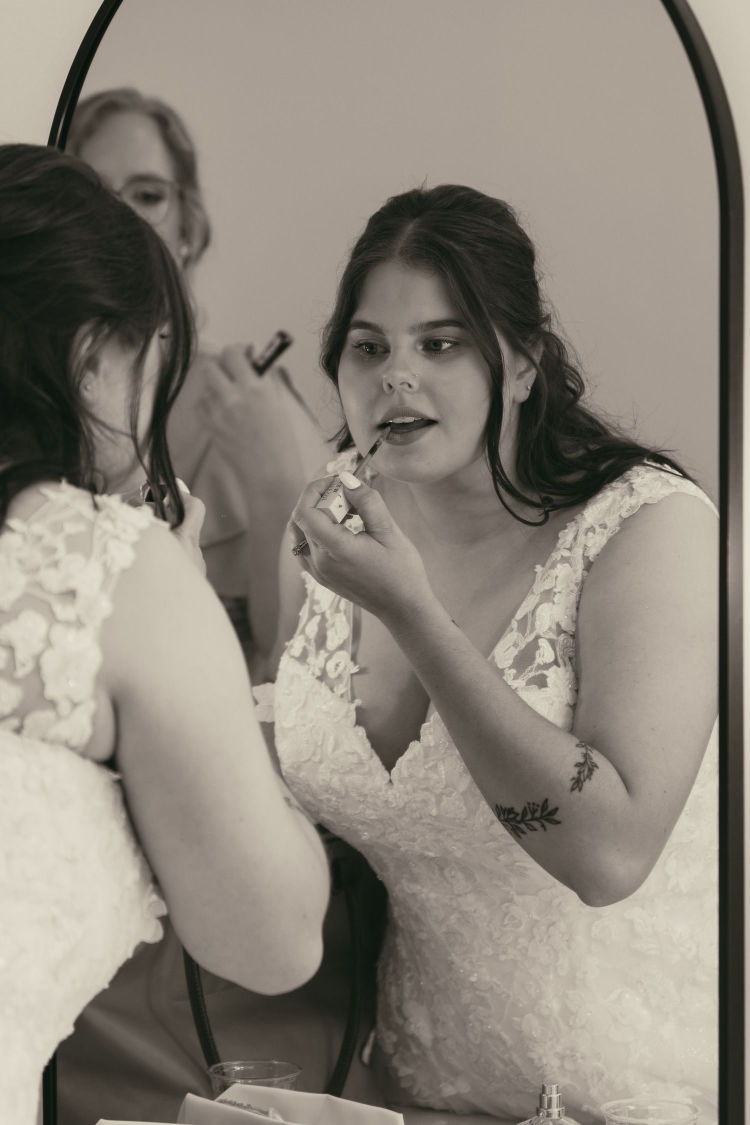 Bride getting ready in Cleveland Ohio by Gypsy Lens Photography. Moody, vintage, documentary wedding photographer.