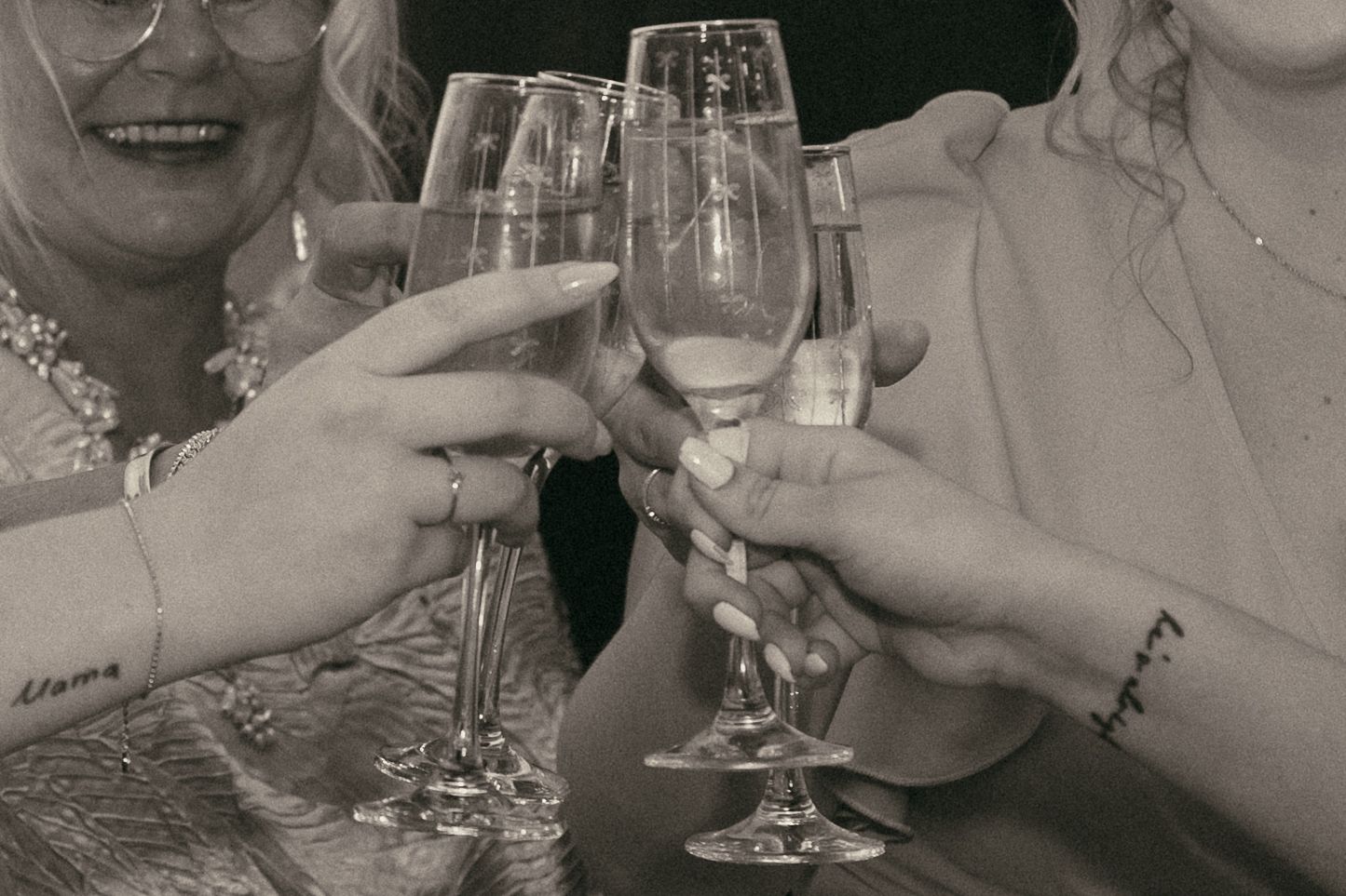 Bride and mom toasting in Cleveland Ohio by Gypsy Lens Photography. Moody, vintage, documentary wedding photographer.