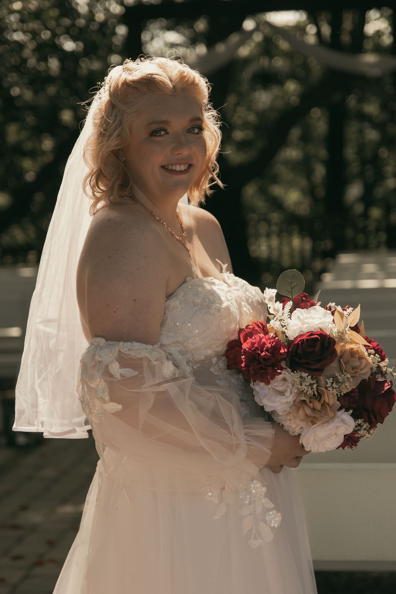 Bridal portrait of bride in Wooster Ohio by Gypsy Lens Photography. Moody, vintage, nostalgic, documentary wedding photographer.