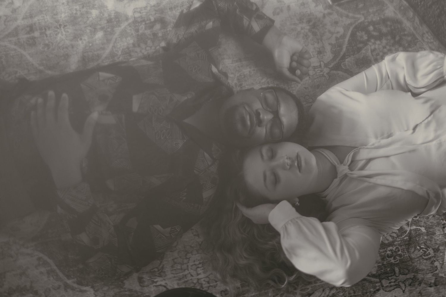 Vintage couple intimate with filmy grainy vibe in Akron Ohio by Gypsy Lens Photography. Moody, vintage, documentary wedding photography.