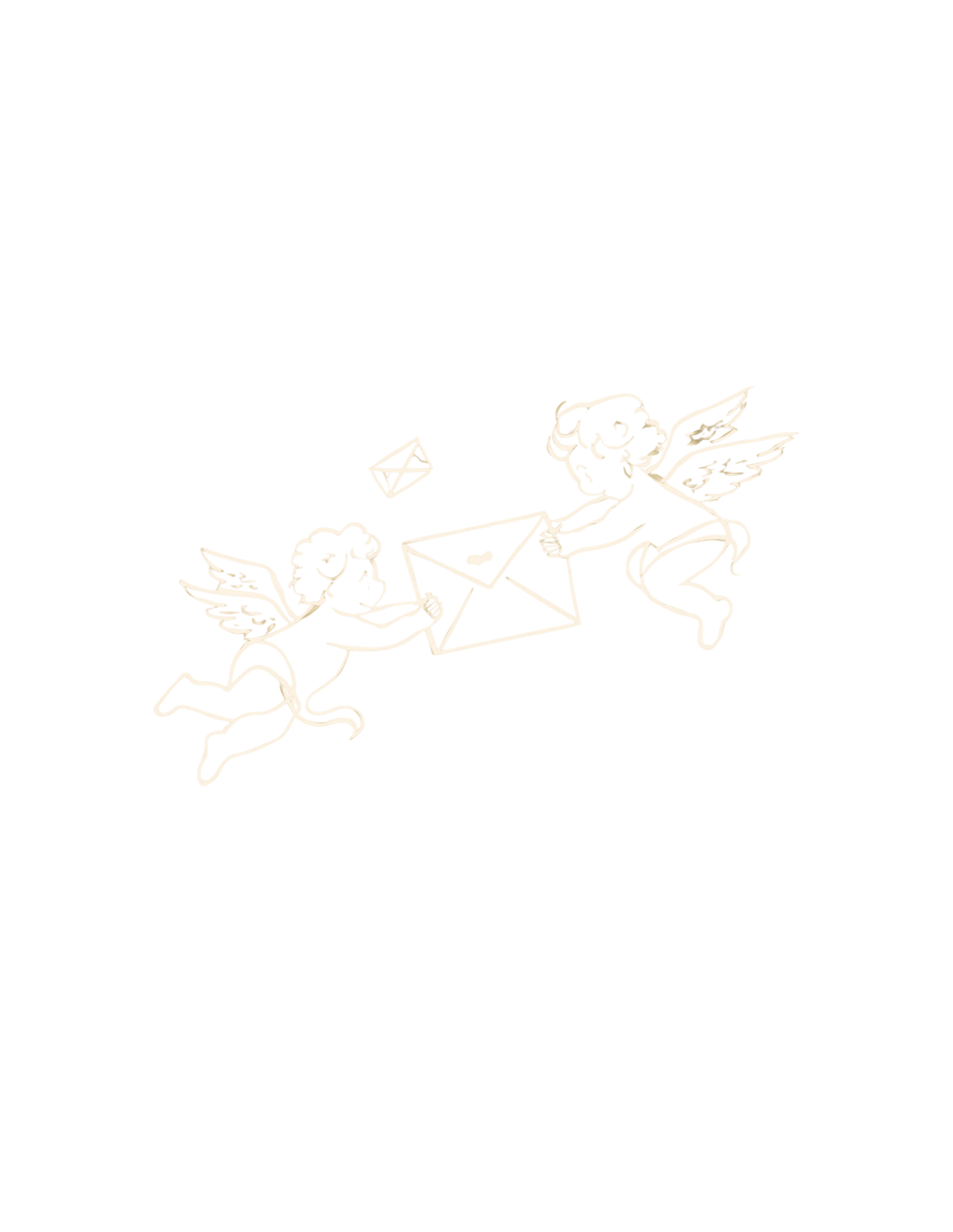 Custom vintage brand graphic of cherubs for Gypsy Lens Photography, Northeast Ohio documentary wedding and elopement photographer
