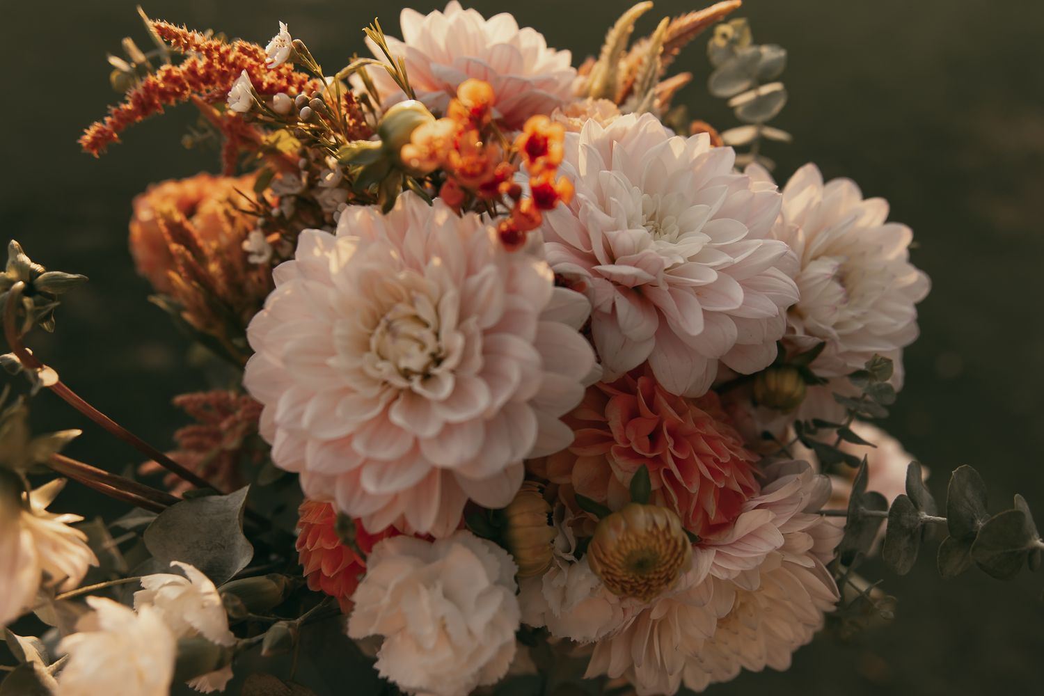 Brides bouquet close up in Akron Ohio by Gypsy Lens Photography. Moody, filmy, vintage, documentary wedding photography.