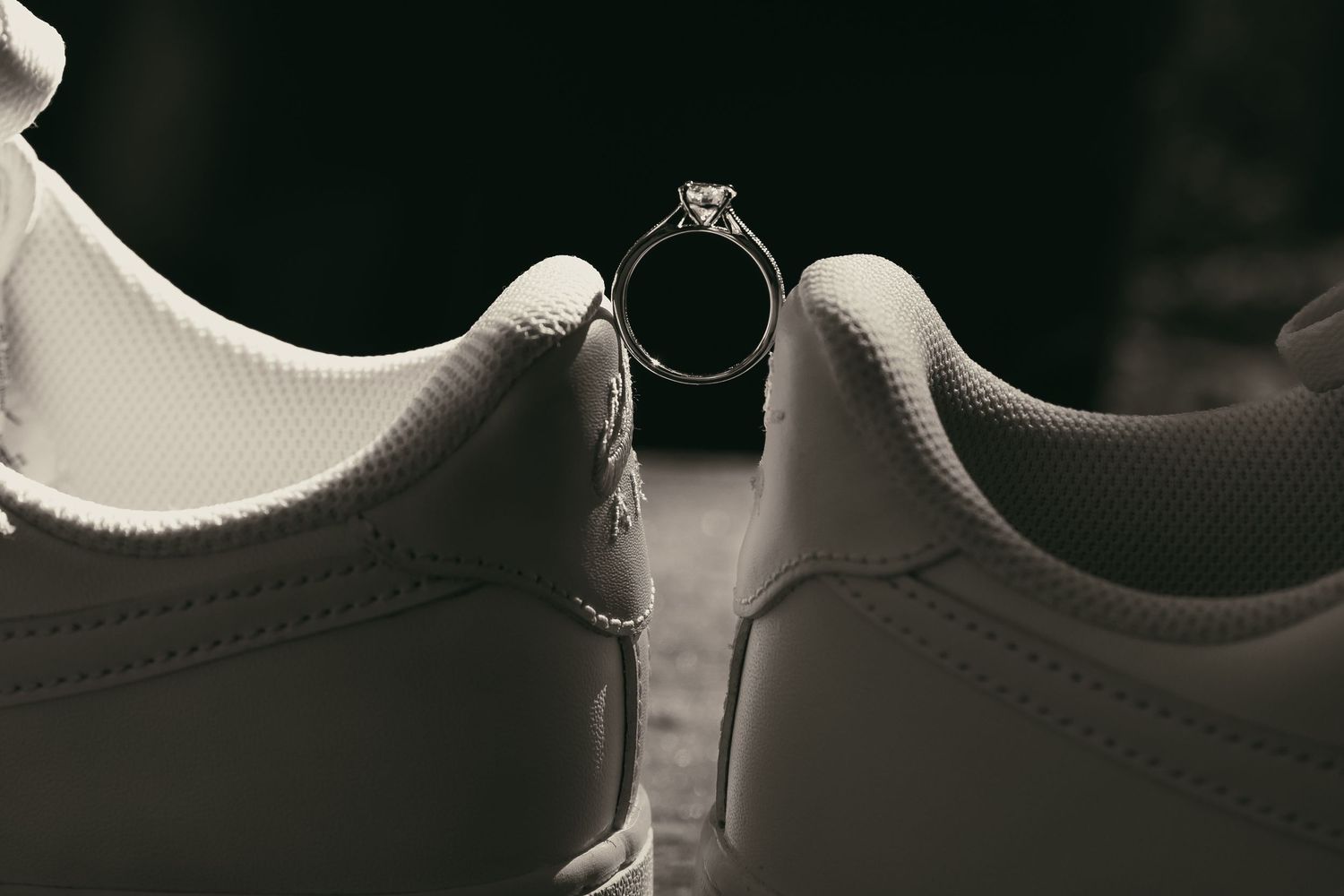 Detailed ring photo on wedding day in Cleveland Ohio by Gypsy Lens Photography. Moody, vintage, documentary wedding photography.