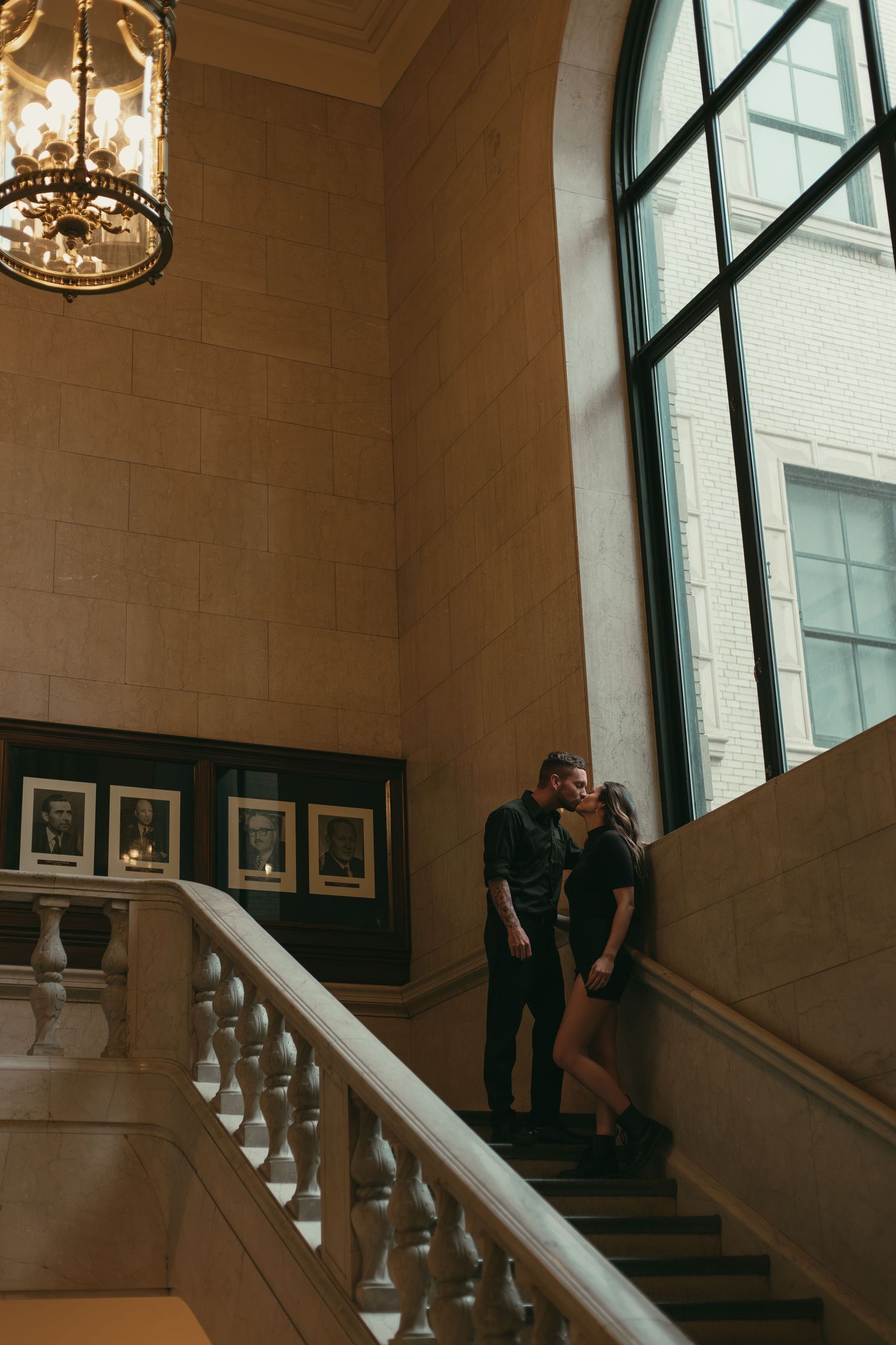 Architecture engagement session in Cleveland Ohio by Gypsy Lens Photography. Moody, filmy, vintage, documentary wedding photography