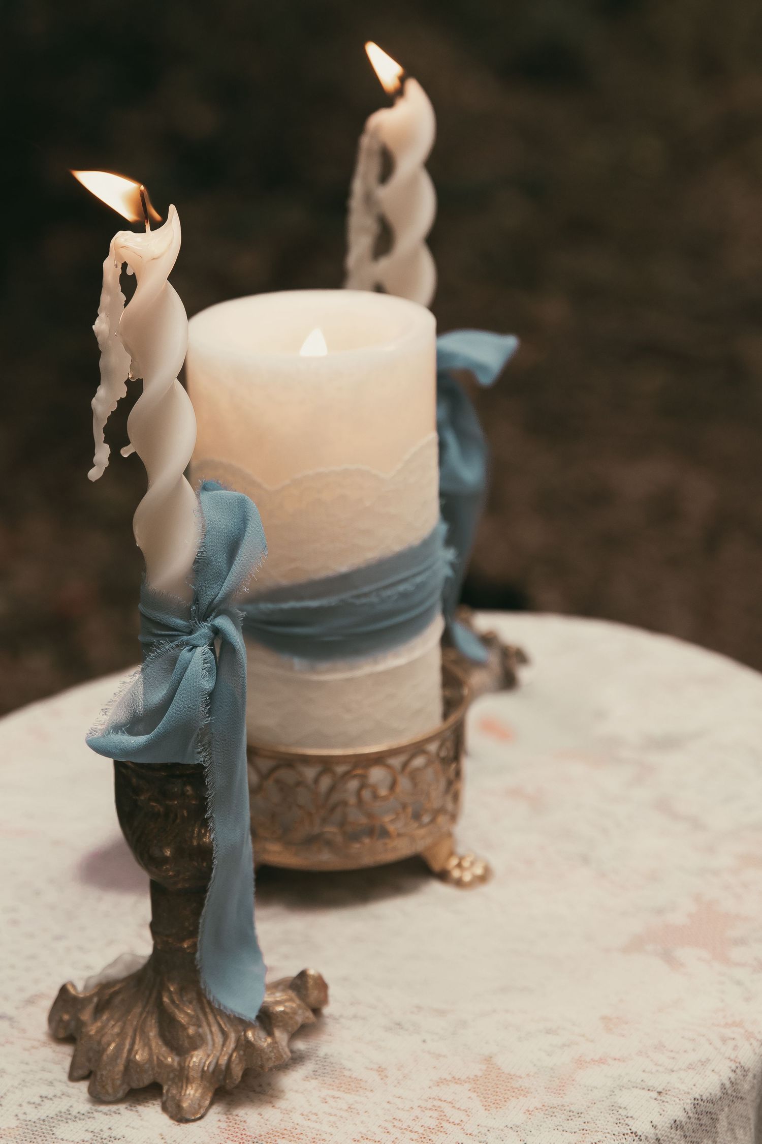Candle Unity ceremony at wedding in Hermitage Pennsylvania by Gypsy Lens Photography. Moody, vintage, documentary wedding photographer.