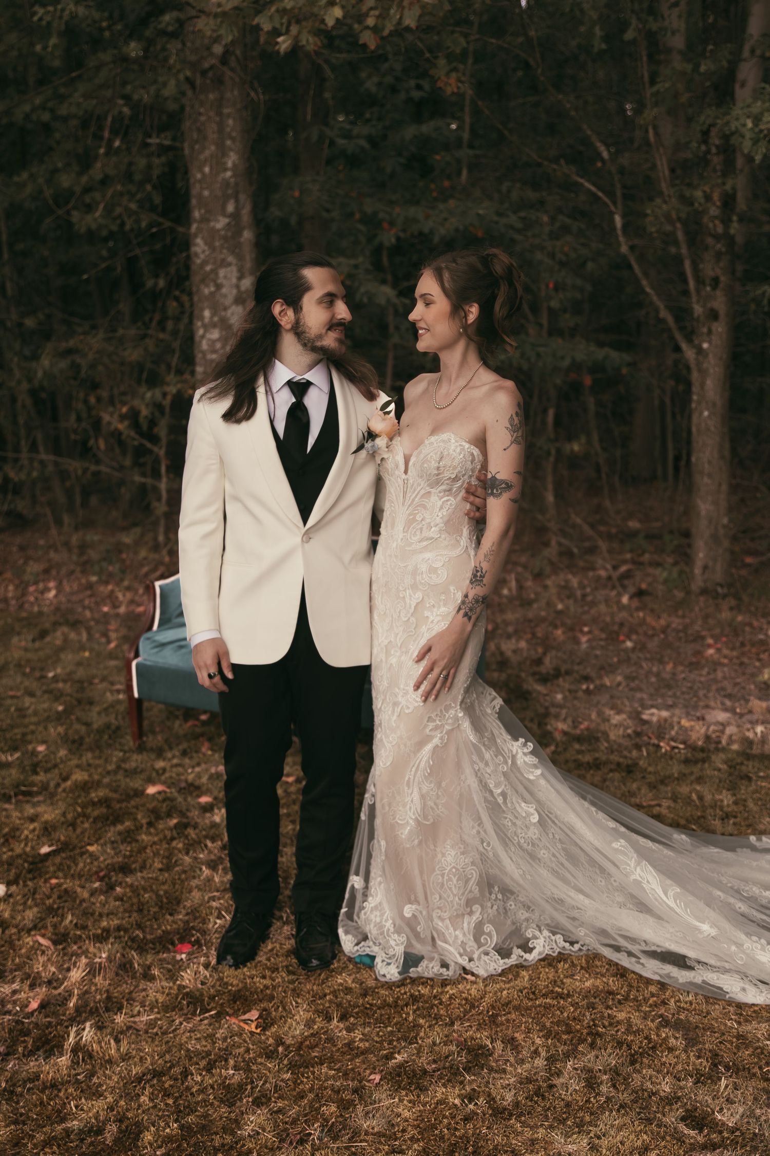 Couple during bridal portraits in Hermitage Pennsylvania by Gypsy Lens Photography, a moody vintage documentary wedding photographer