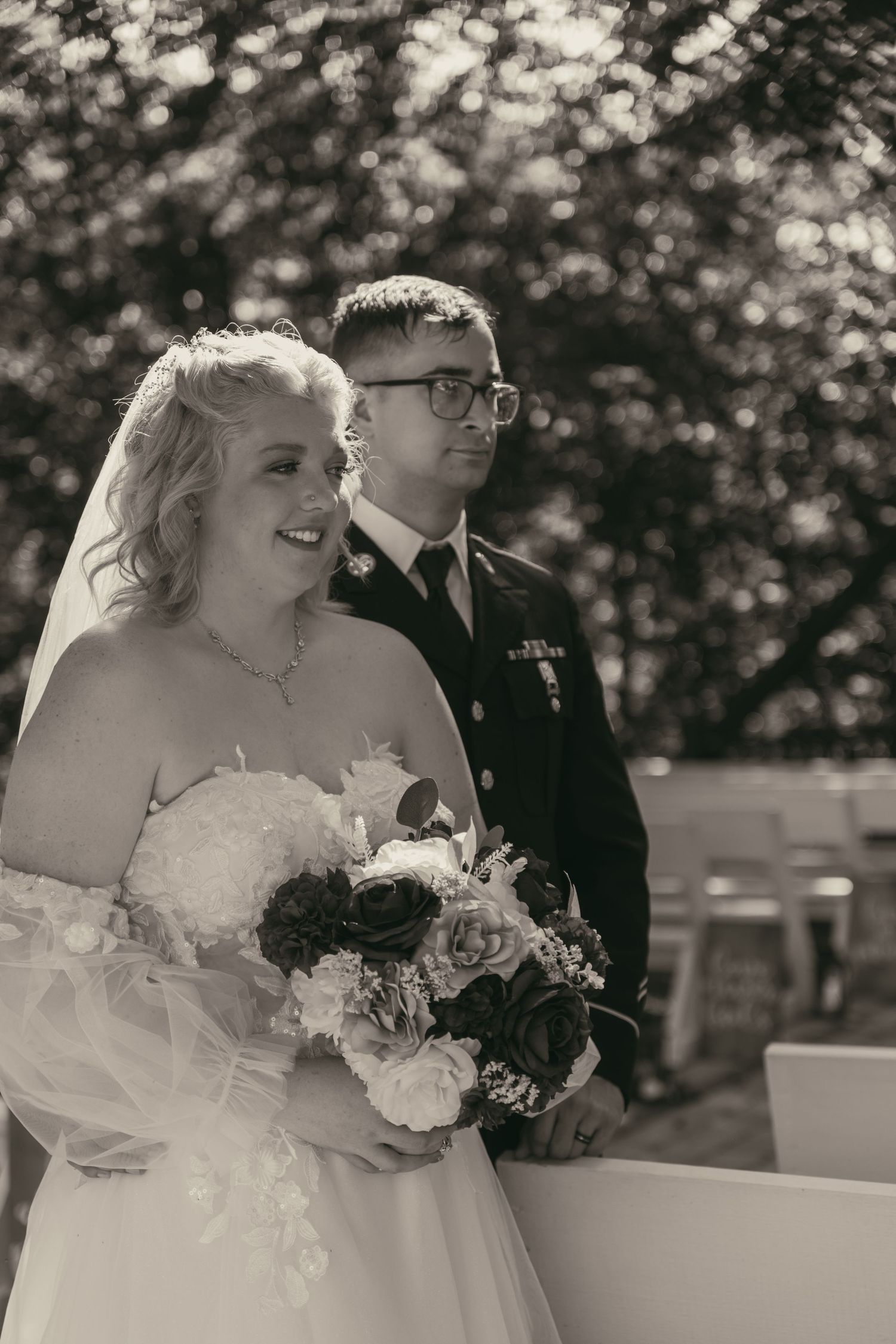 Black and white bridal portrait in Wooster Ohio by Gypsy Lens Photography. Moody, vintage, nostalgic, documentary wedding photographer.