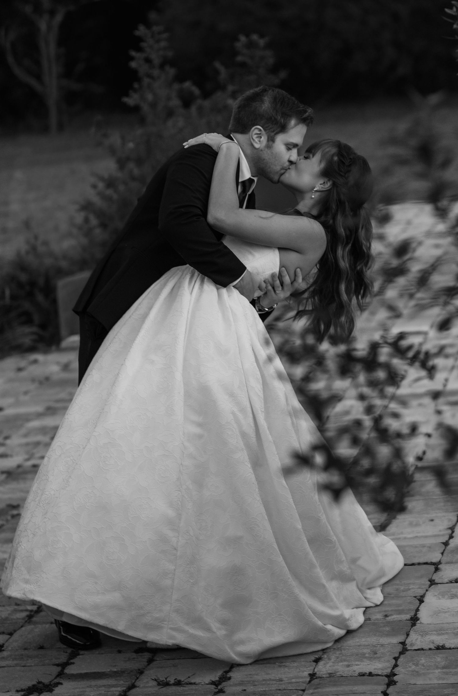 A black and white photograph of a WEDDING IN SAVANNAH