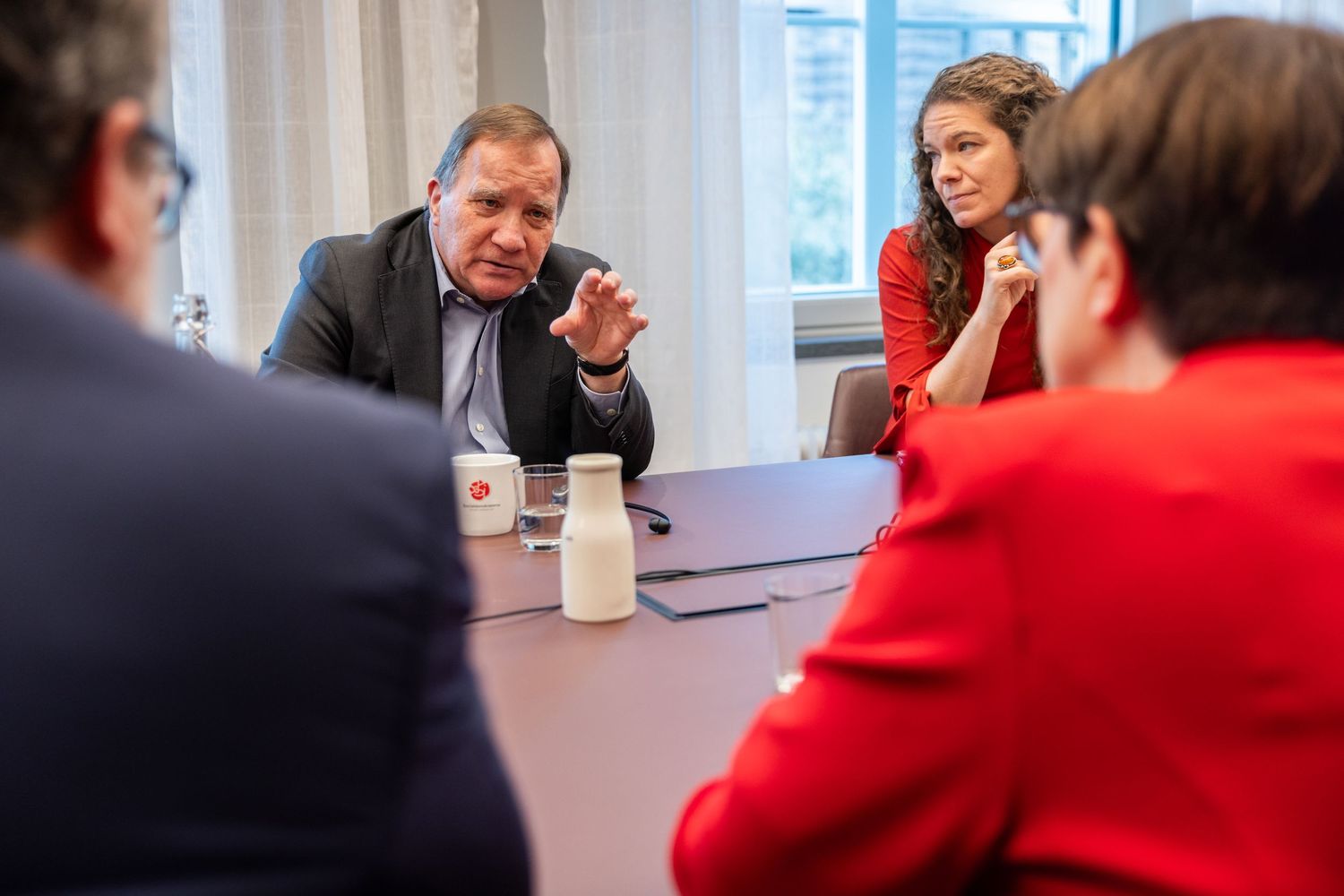 Photo of the former Swedish Prime Minister Stefan Löfven at a meeting at riksdagen