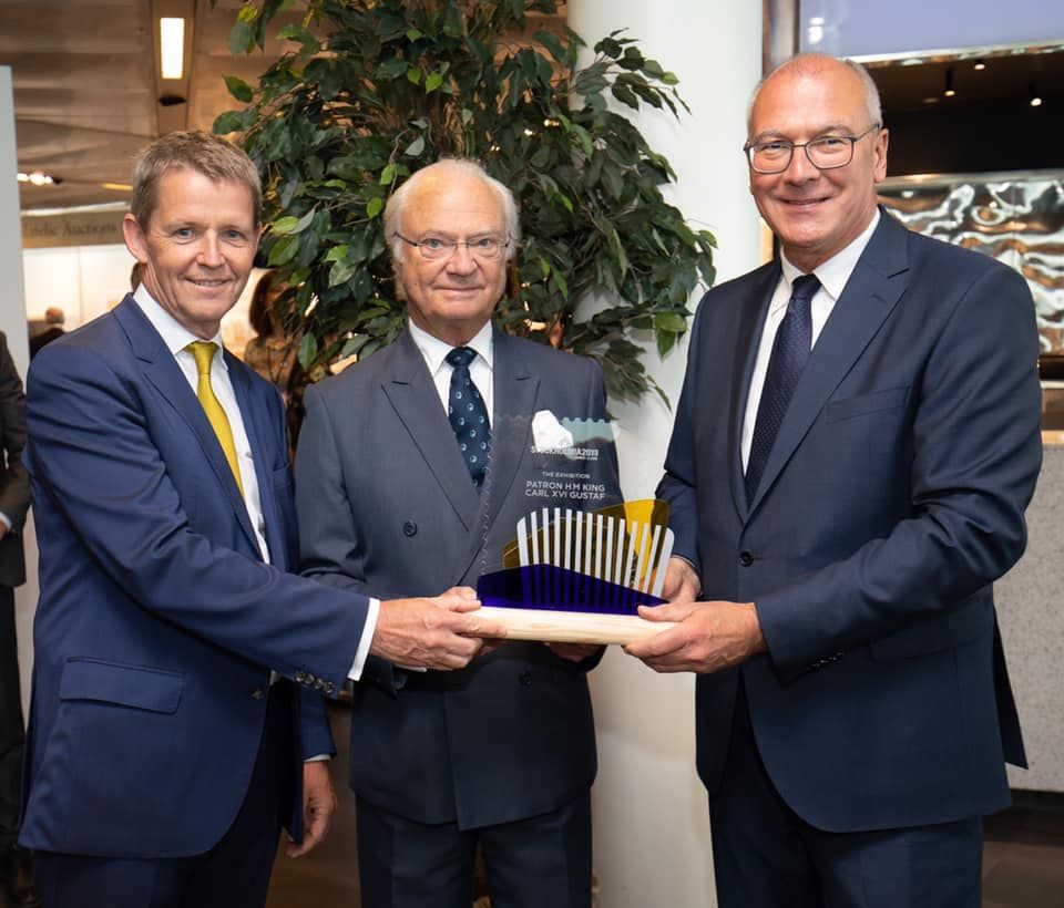 King Carl XVI Gustaf at an awards ceremony at Stockholm Waterfront