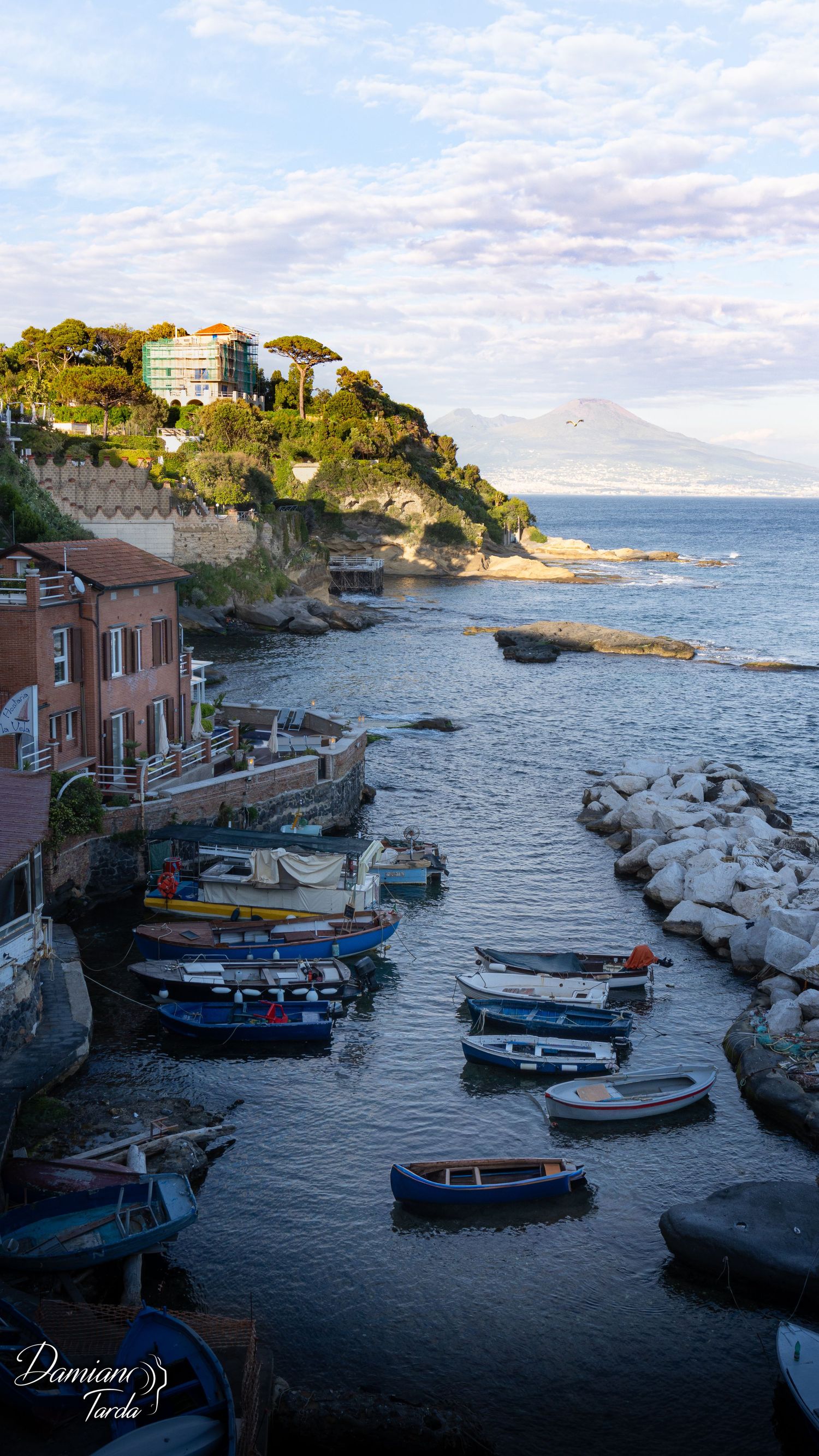 Fotografia di paesaggio, Napoli. Veduta Vesuvio e del golfo. Scattata da Marechiaro