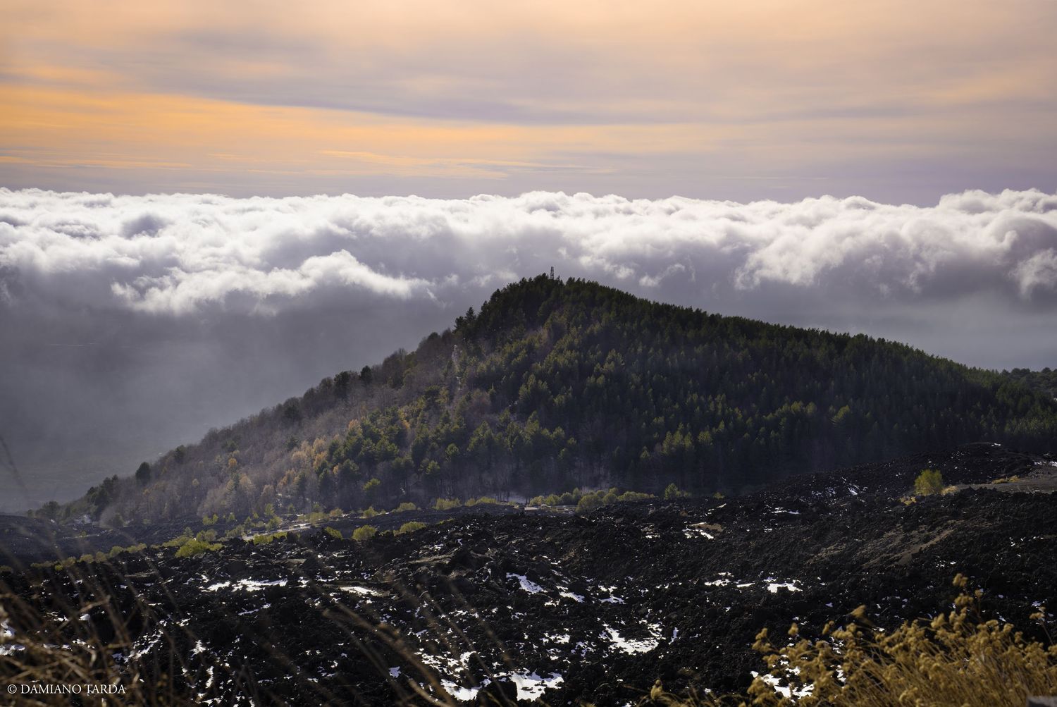 etna durante il tramonto