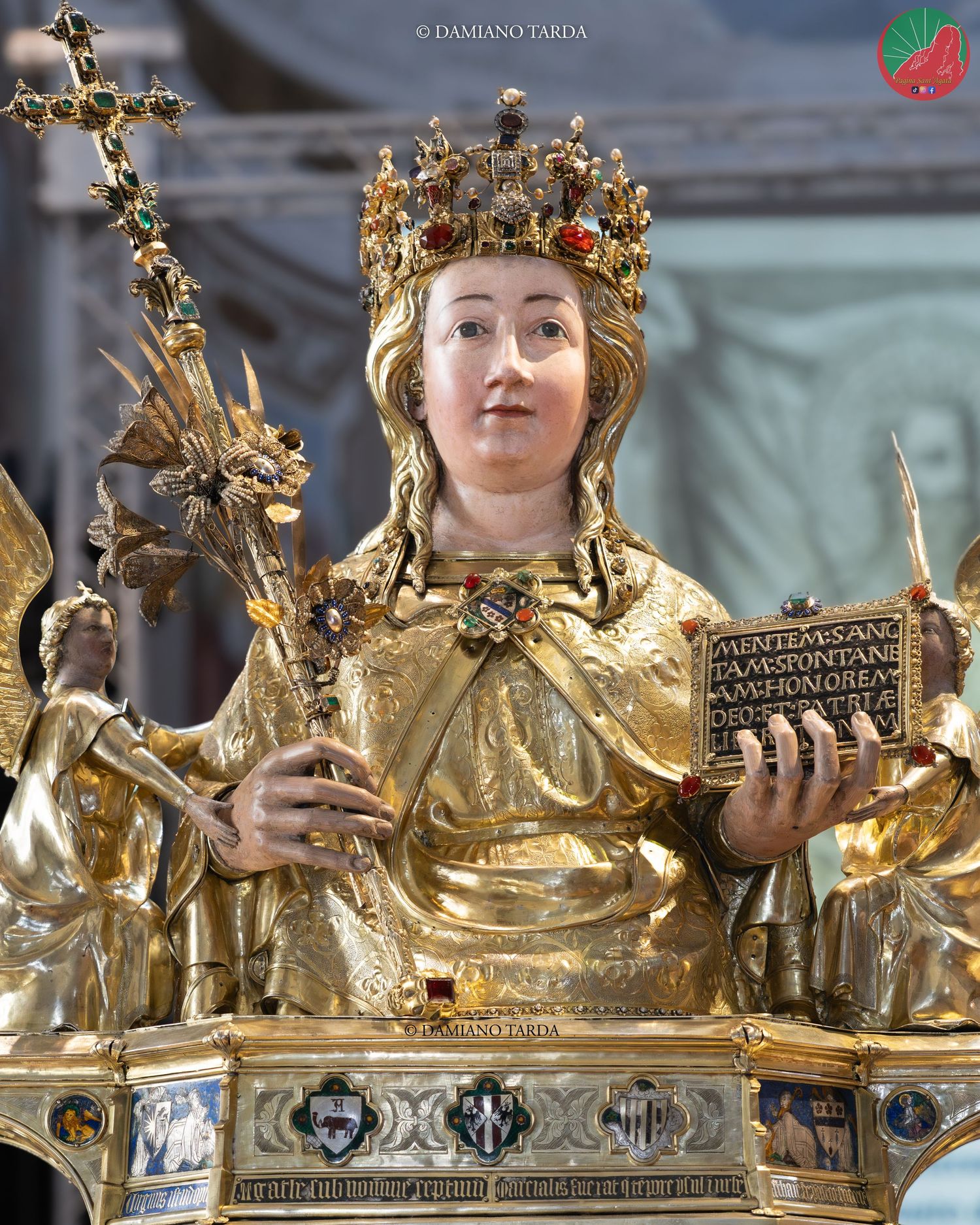 Busto reliquiario post restauro e spoglio degli ex-voto, esposto a Catania il 21 e 22 luglio 2026.