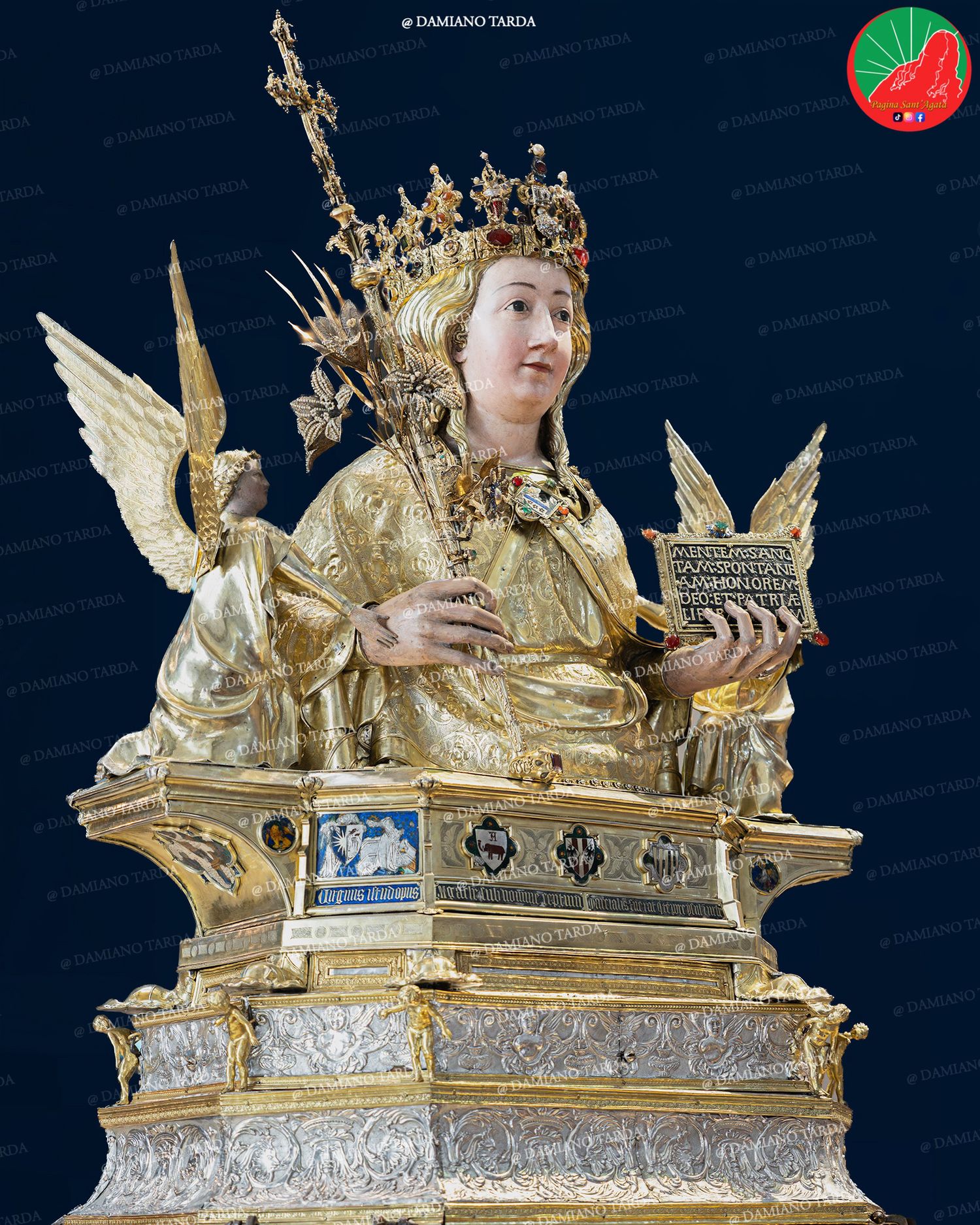 Busto reliquiario post restauro e spoglio degli ex-voto, esposto a Catania il 21 e 22 luglio 2026.