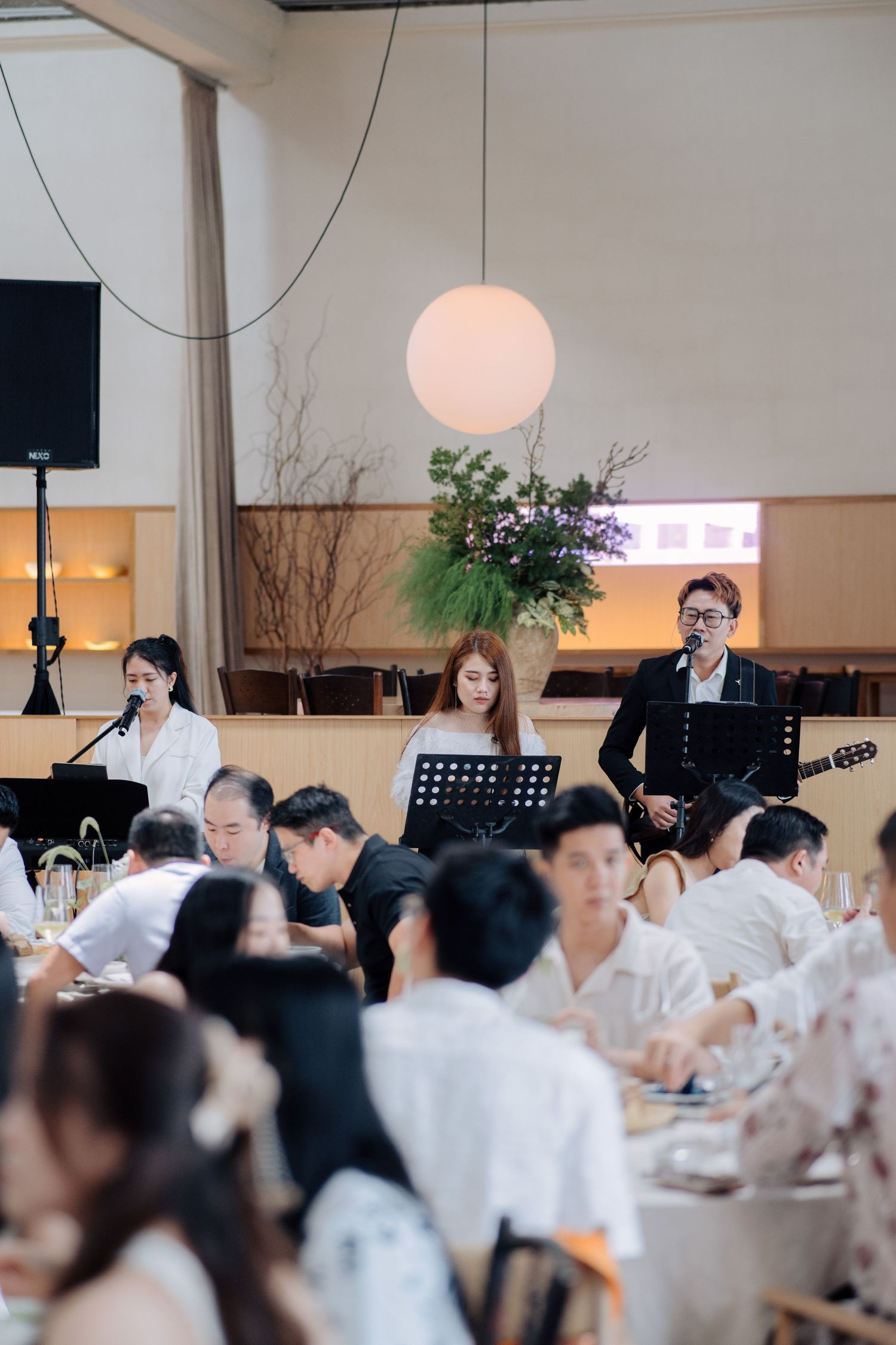 Live music entertainment during a wedding reception dinner at  Peninsula House Penang