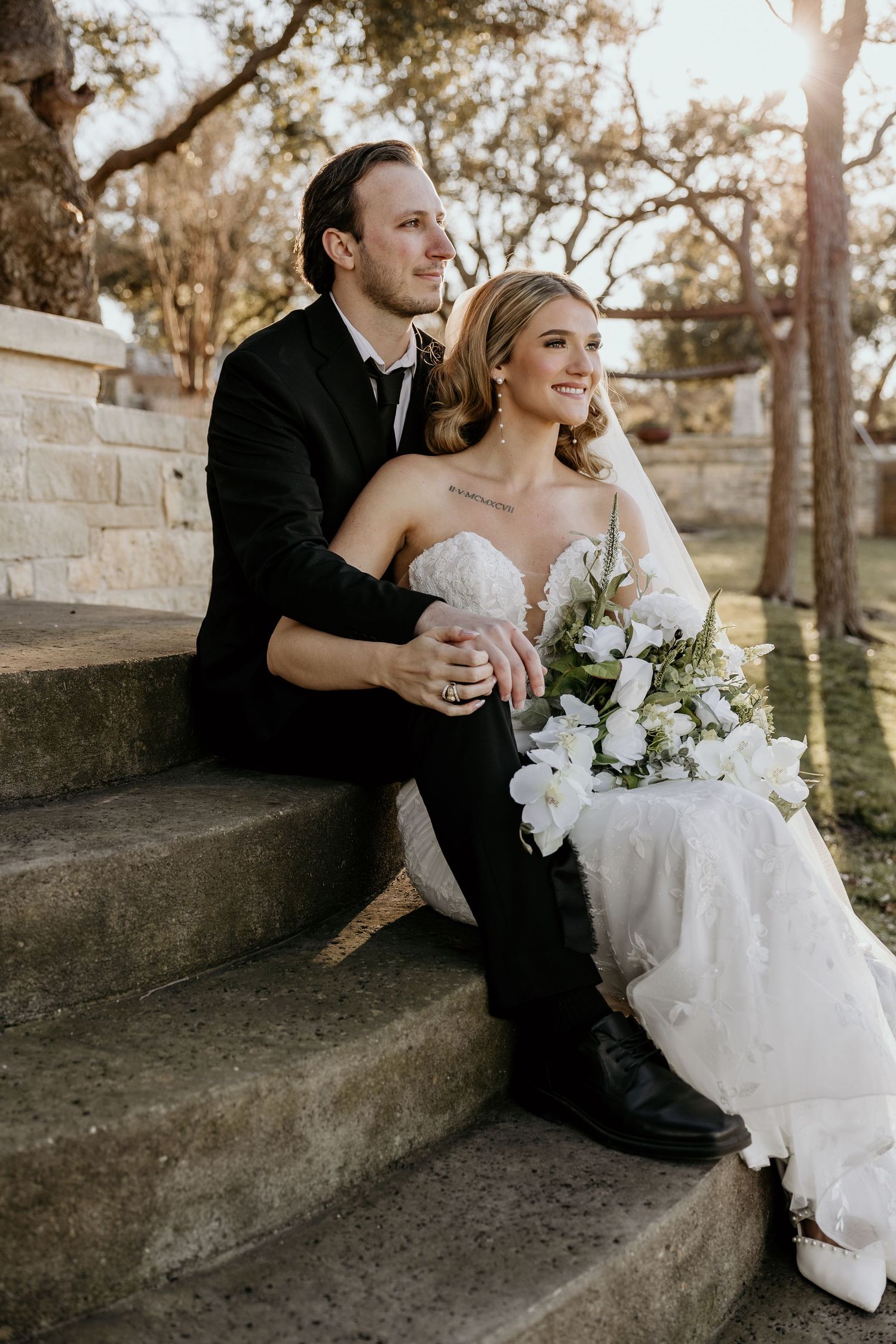 Newlywed couple portraits captured by Whispering Willow Collective.