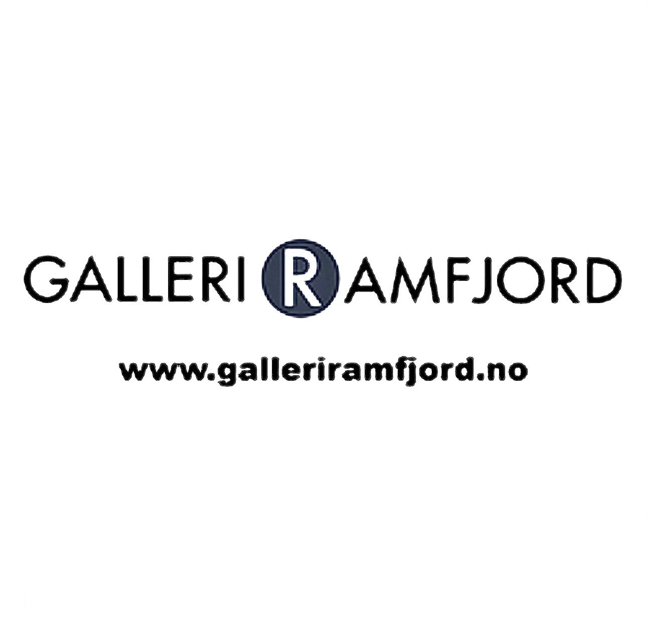 Art gallery logo for featuring black text on white background with stylized R symbol.