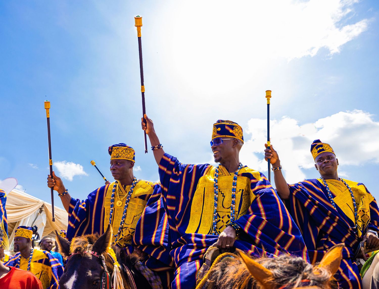 Representatives of an Epe Community greeting HRH (His Royal Highness) at the Ojude Oba Epe 2025
