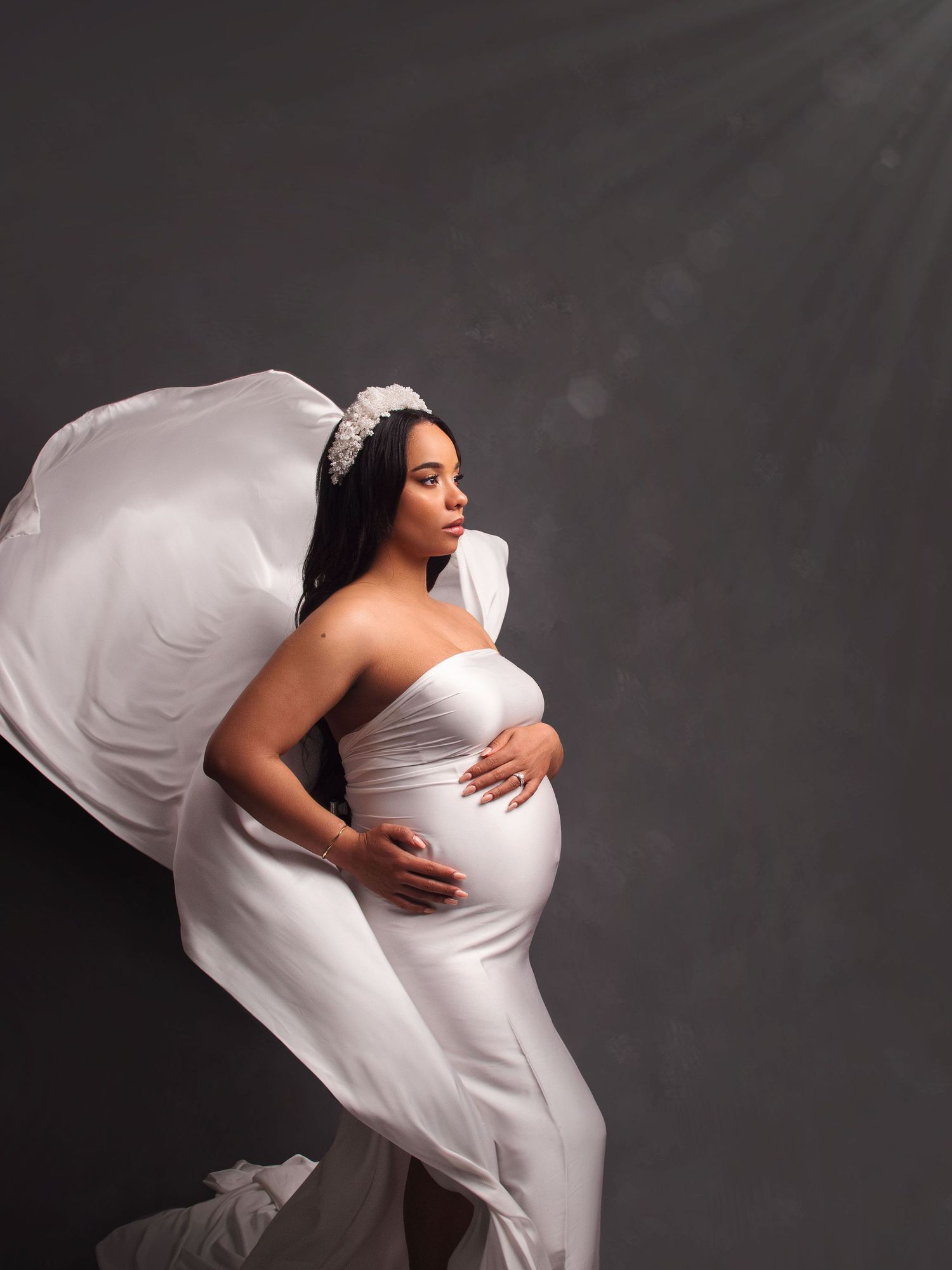 OPR Studios retouched image of a maternity shoot with adjusted background