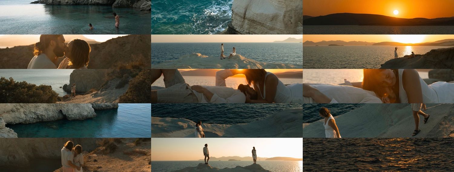 milos greece sarakiniko beach sunrise cliff jumping photo adventure session couple cinematic photography rebekah sage