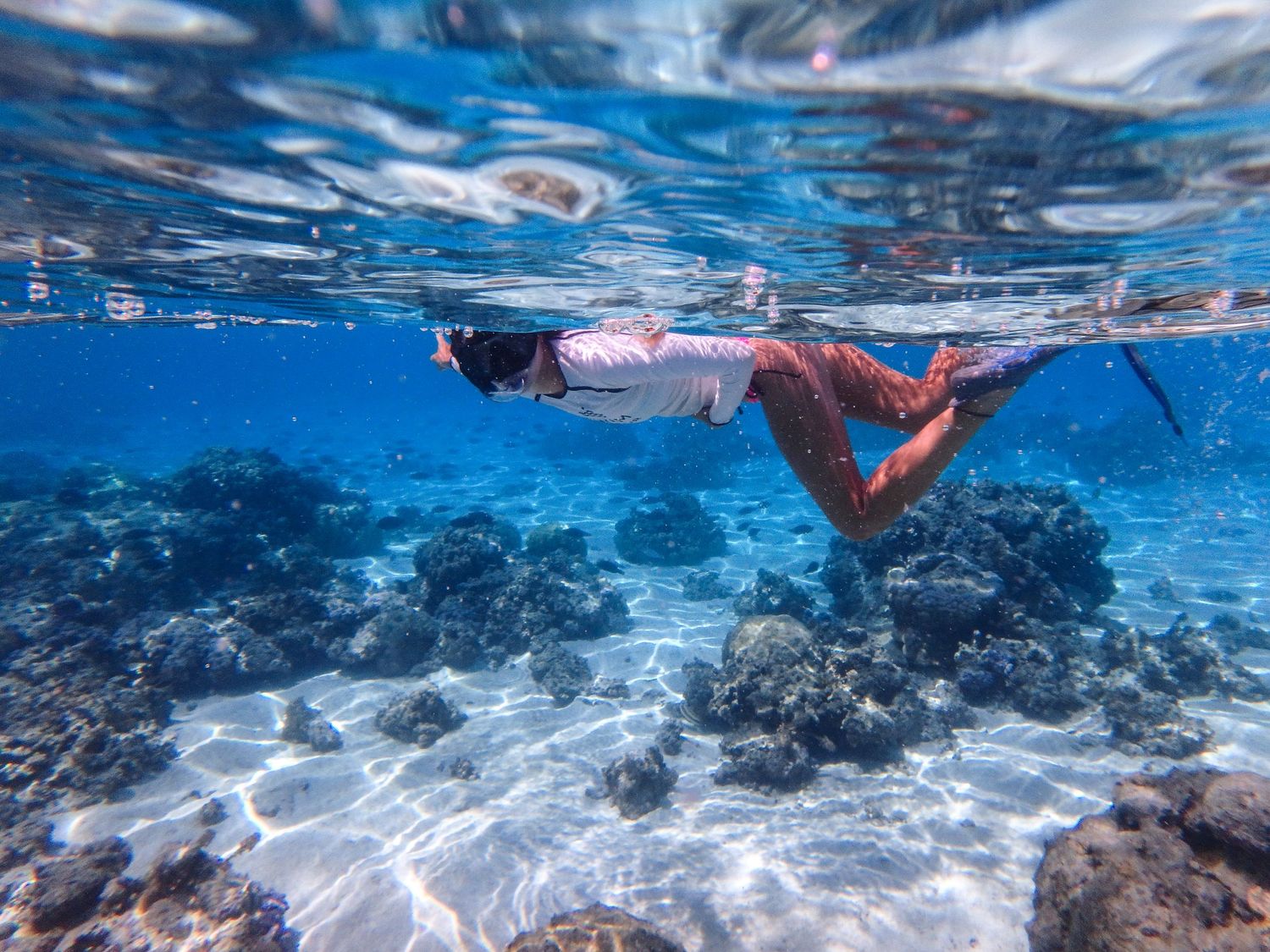 Snorkeling in Moorea, French Polynesia. Unique elopement idea.