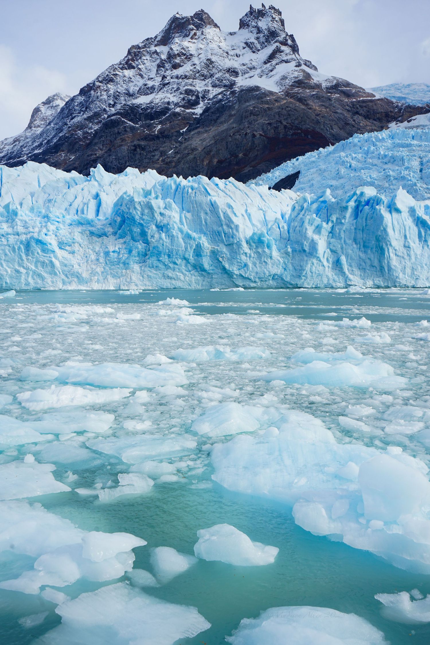 Beautiful calving glacier in Argentina, Patagonia. Perfect venue for elopement or intimate wedding.