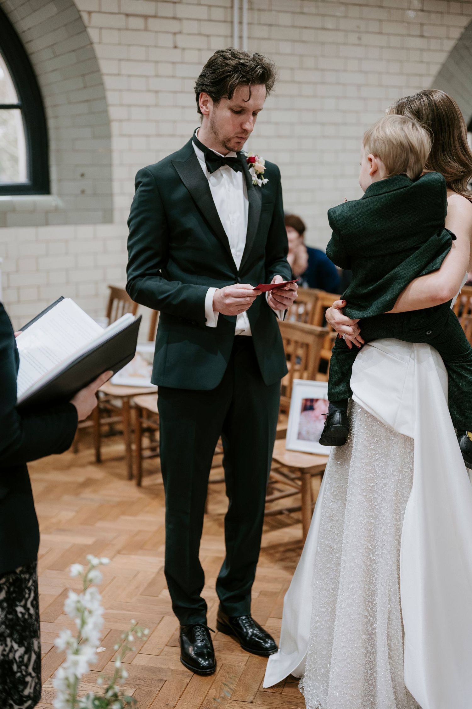Close-up shots of wedding dance moves showing fancy footwork between bride and groom.