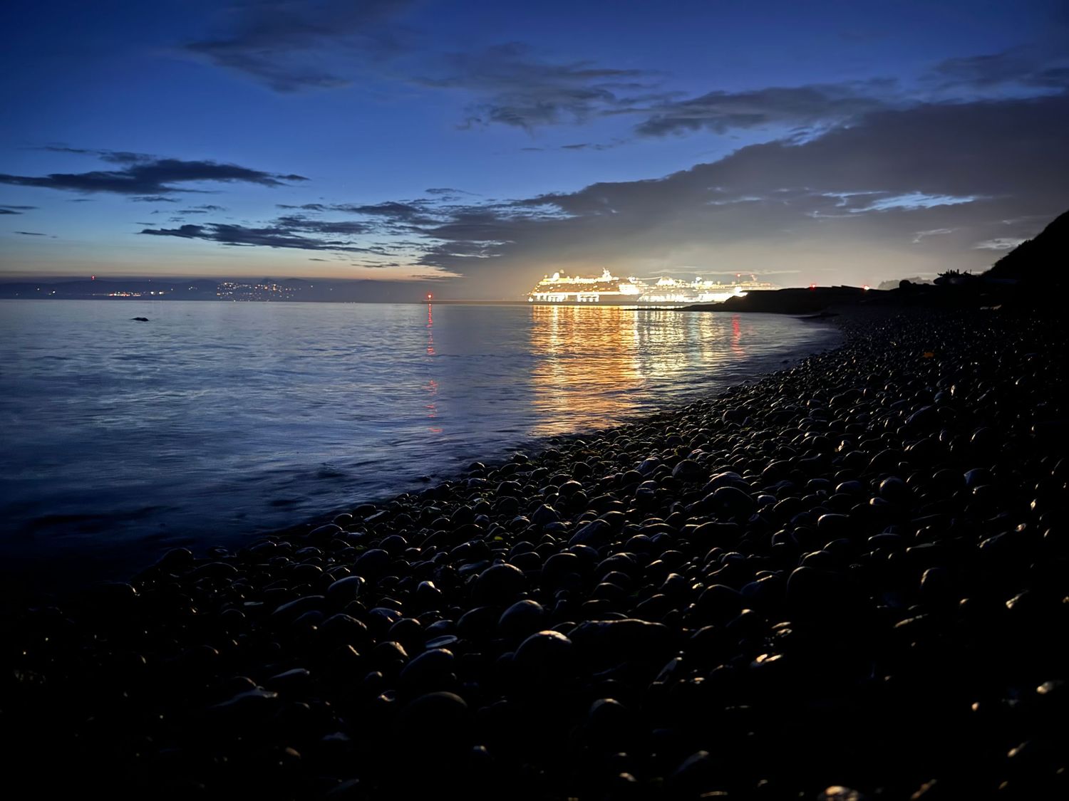 Breakwater at dusk