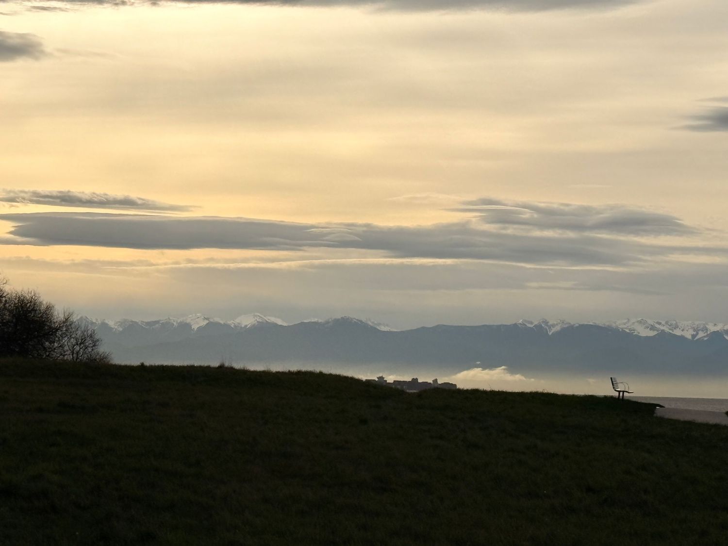 Clouds with bench