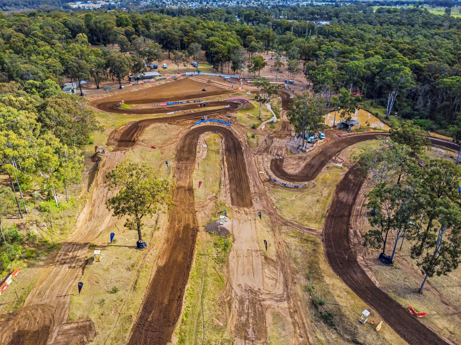 Drone image of a motocross track.