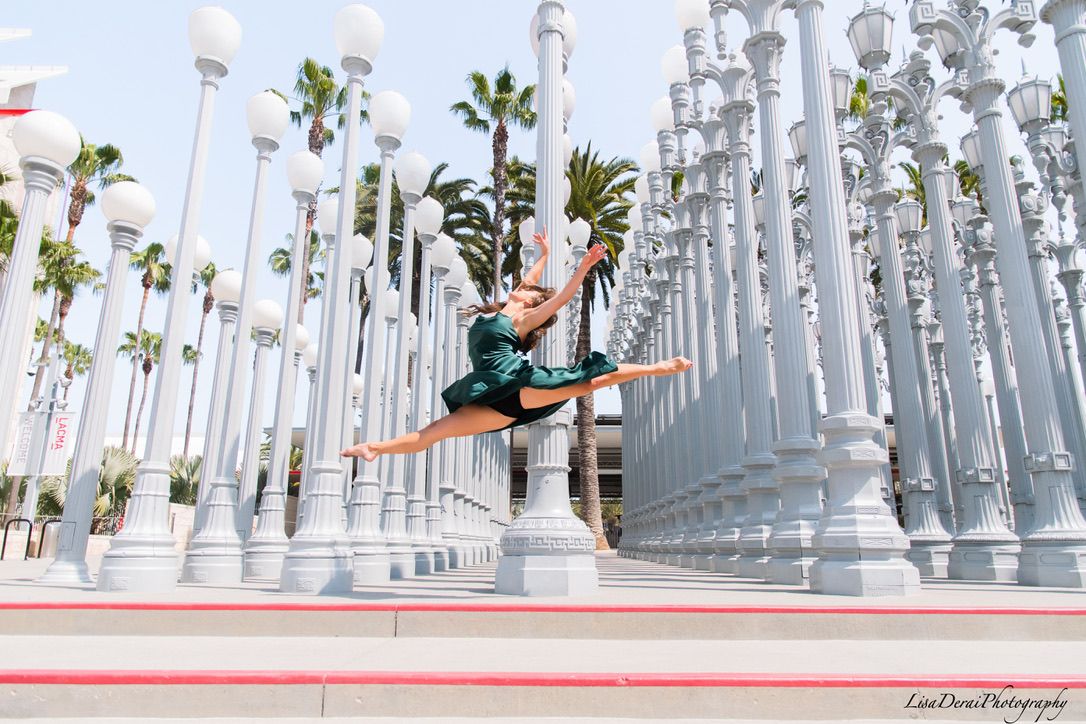 Dance performance sequence captured at Urban Light installation in Los Angeles.