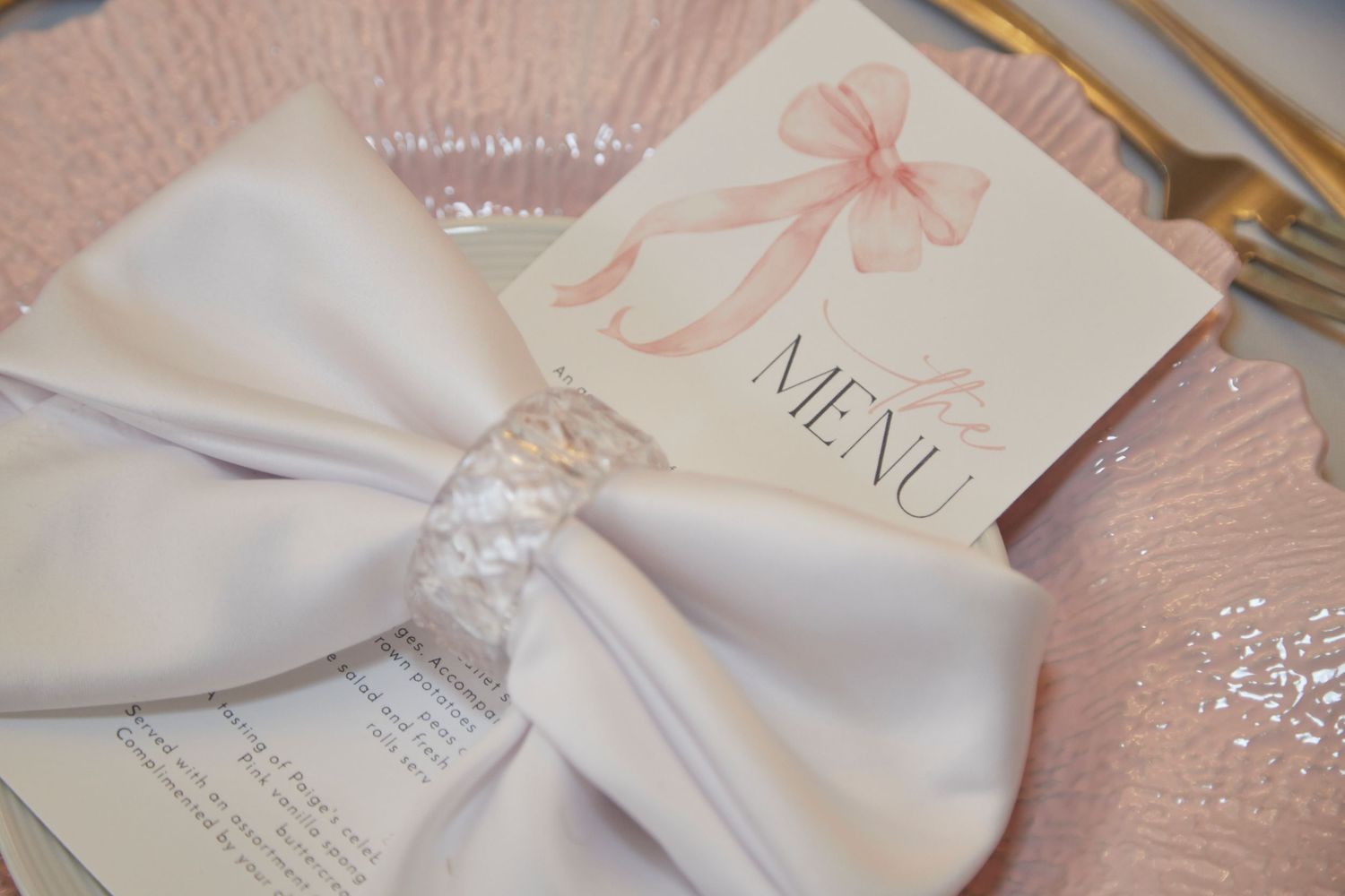 Menu with ribbon.