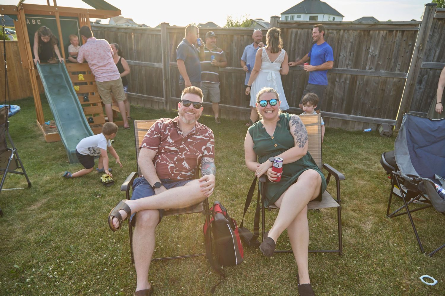 Friends at barbecue.