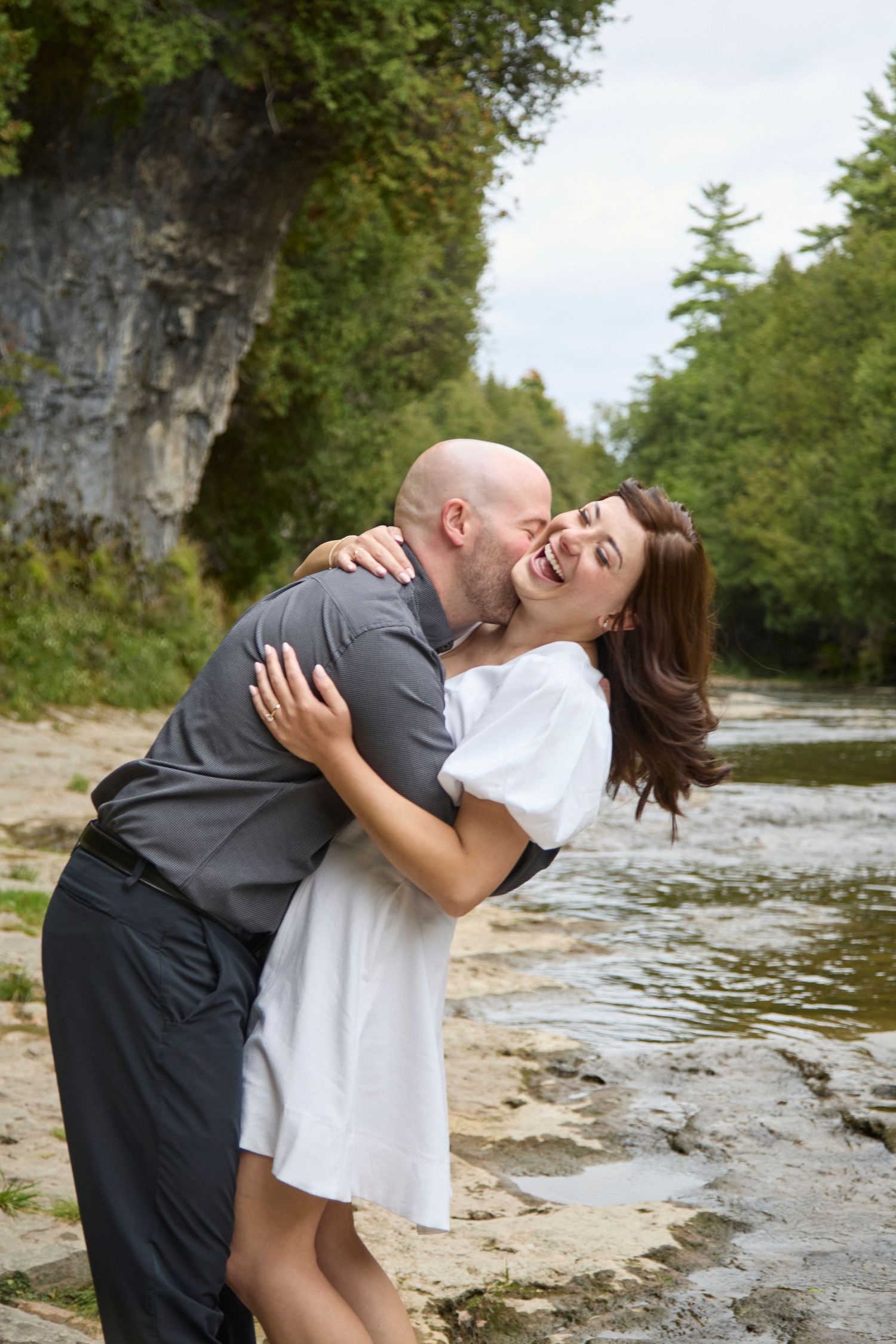 Engagement photo of couple at Elora Gorge.