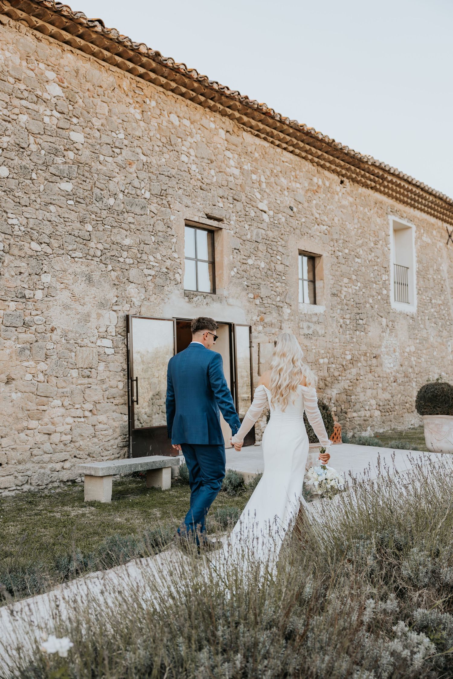 Couple walking in Provence France