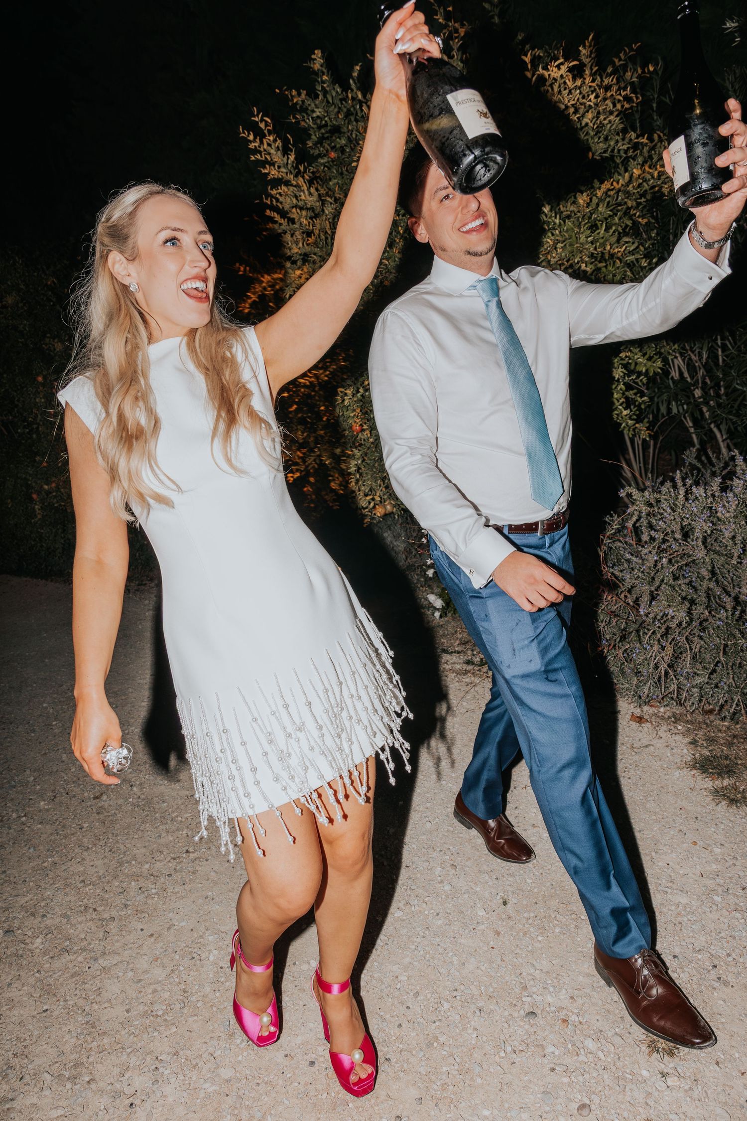 couple exit destination wedding in south of france