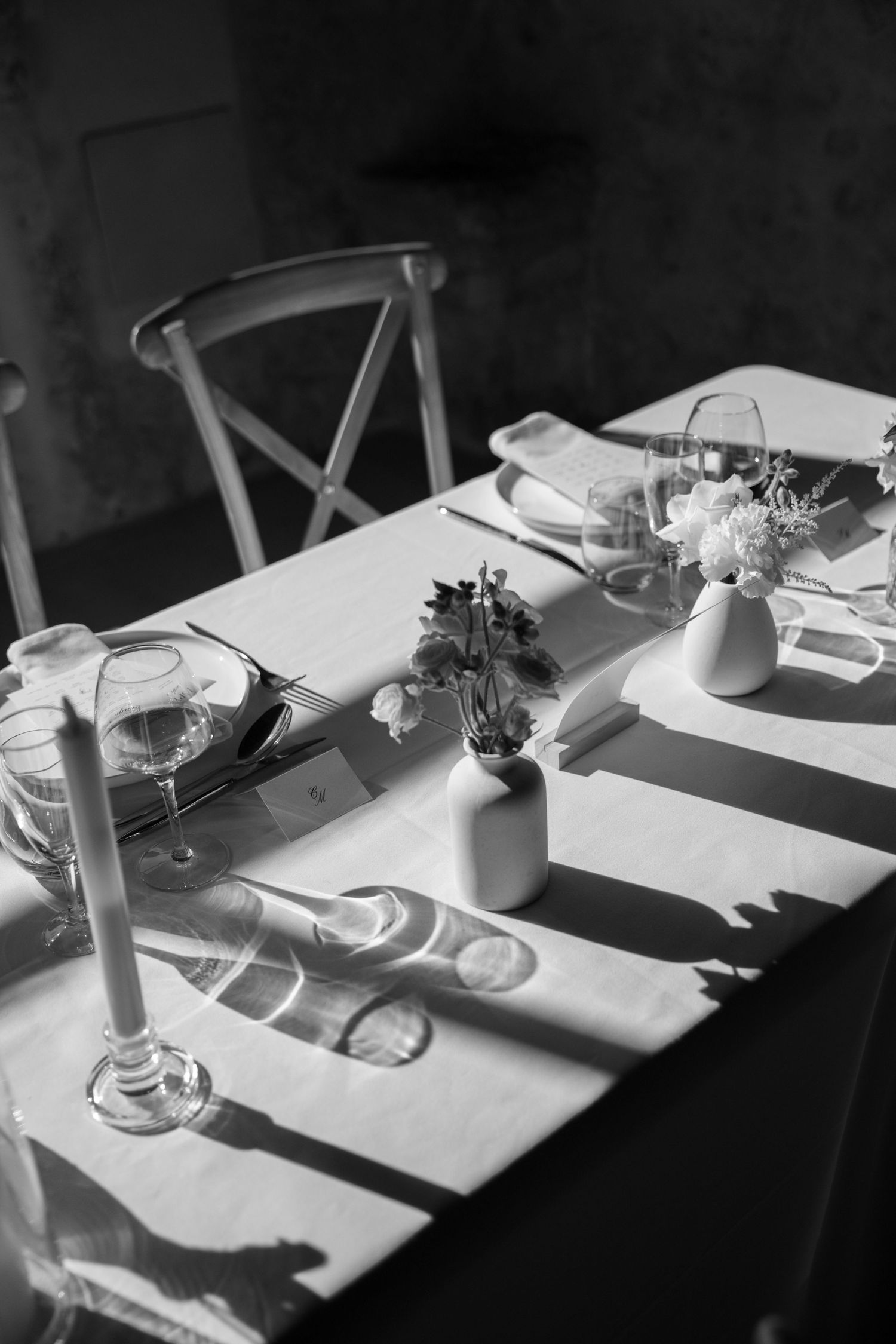 black and white styling at Le Petit Roulet France