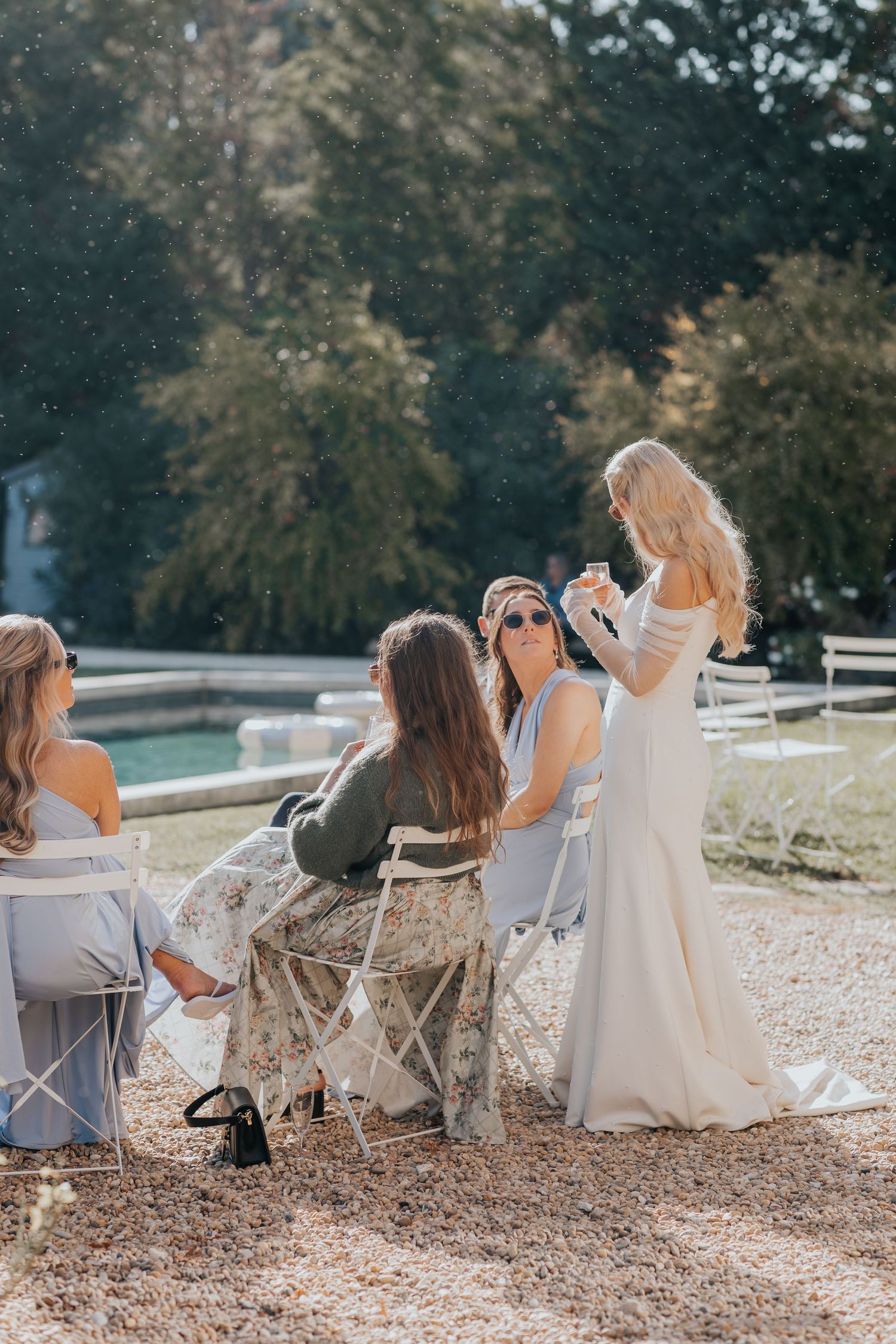 Outdoor wedding reception in Provence France