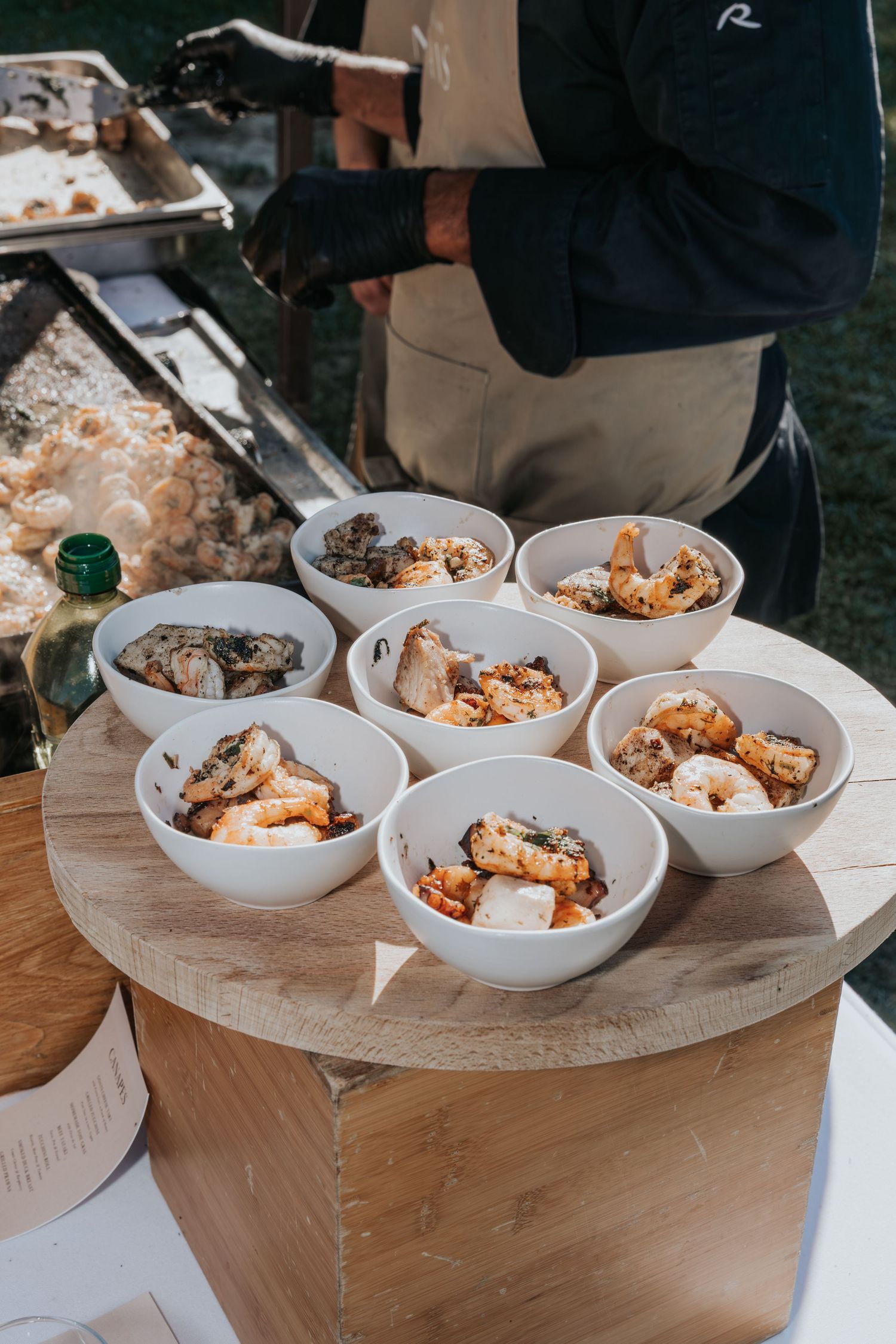 canapés at Provence wedding venue