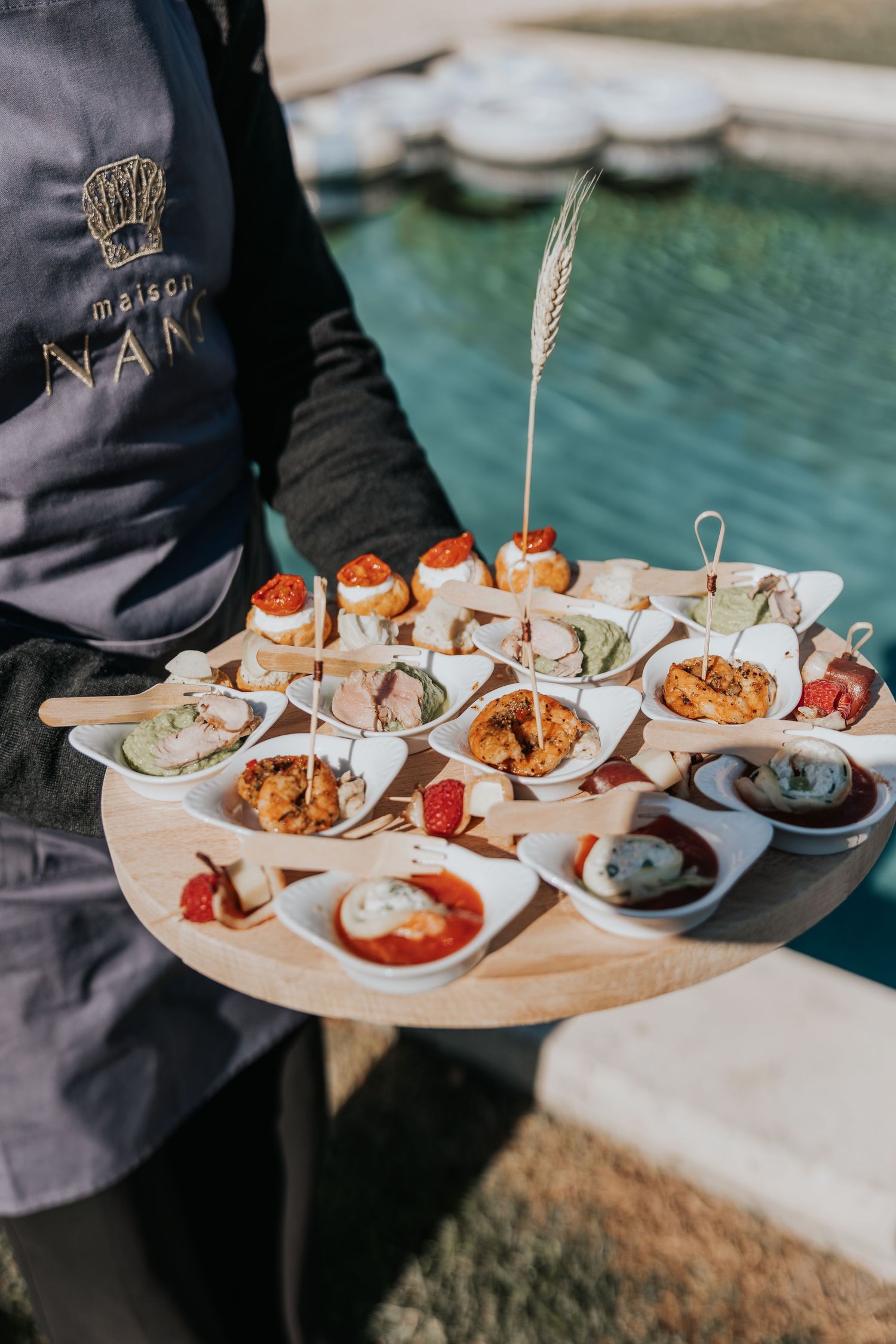 food served during destination wedding in France at Le Petit Roulet