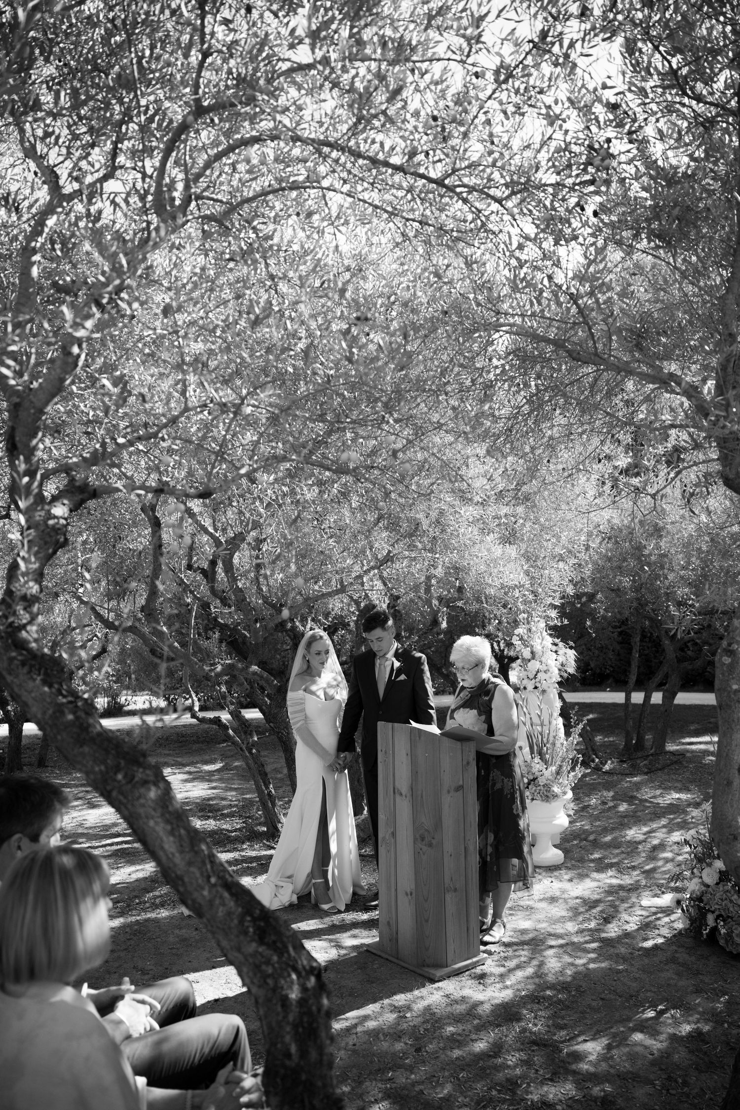 Ceremony at Le Petit Roulet wedding venue in Provence captured in documentary style