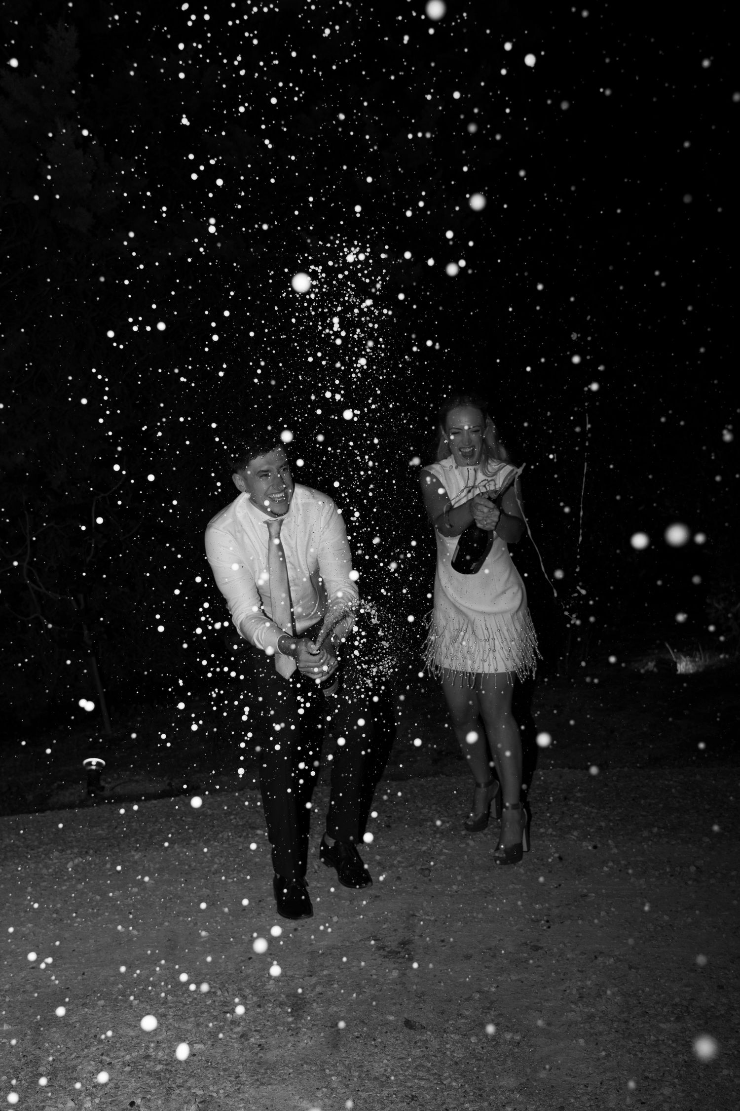Champagne Spray at Le Petit Roulet in South of France