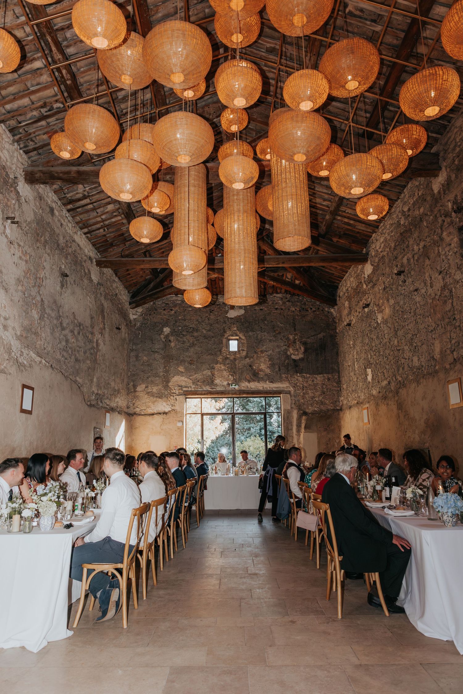 wedding guests at destination wedding in france