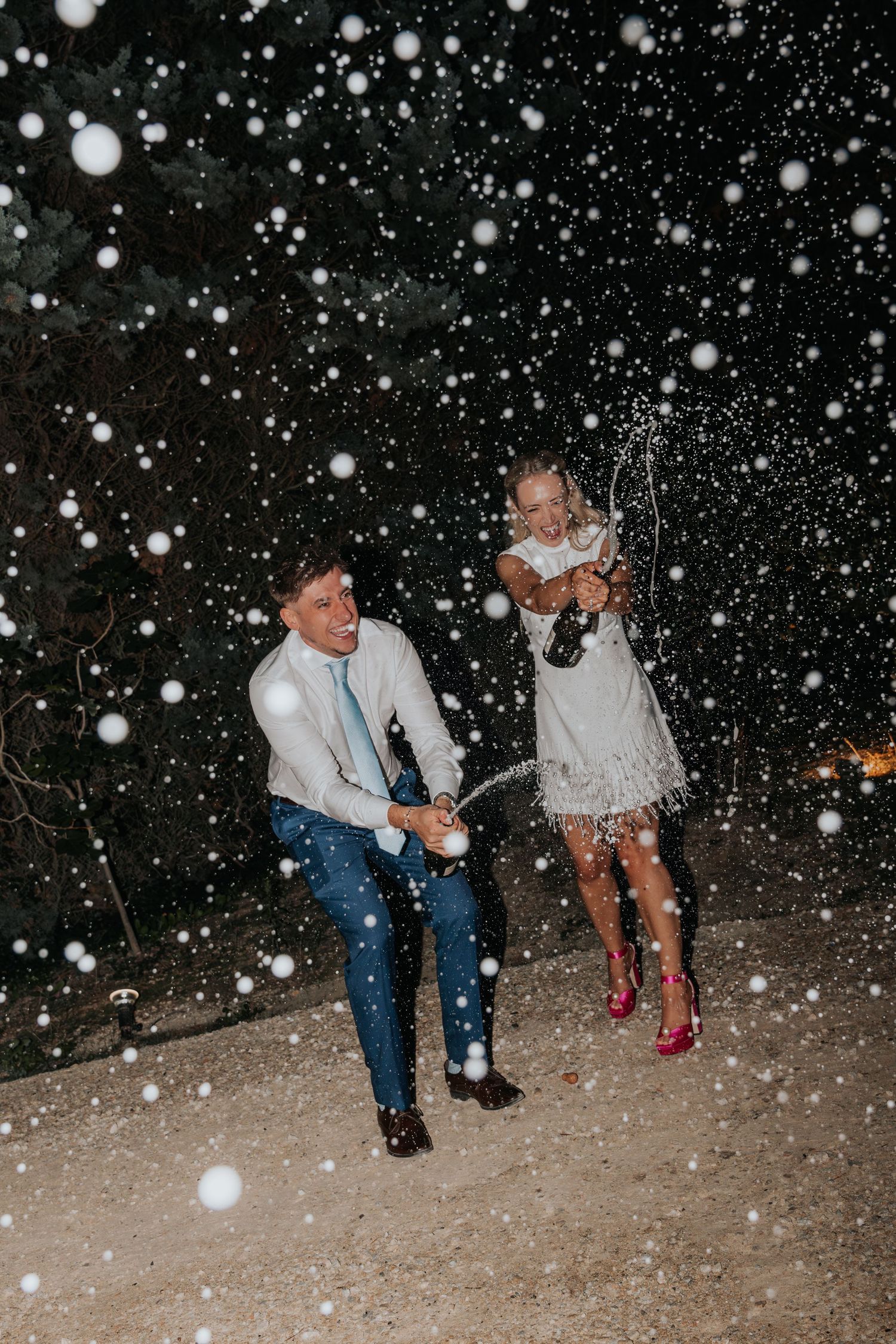 champagne spray at le petit roulet